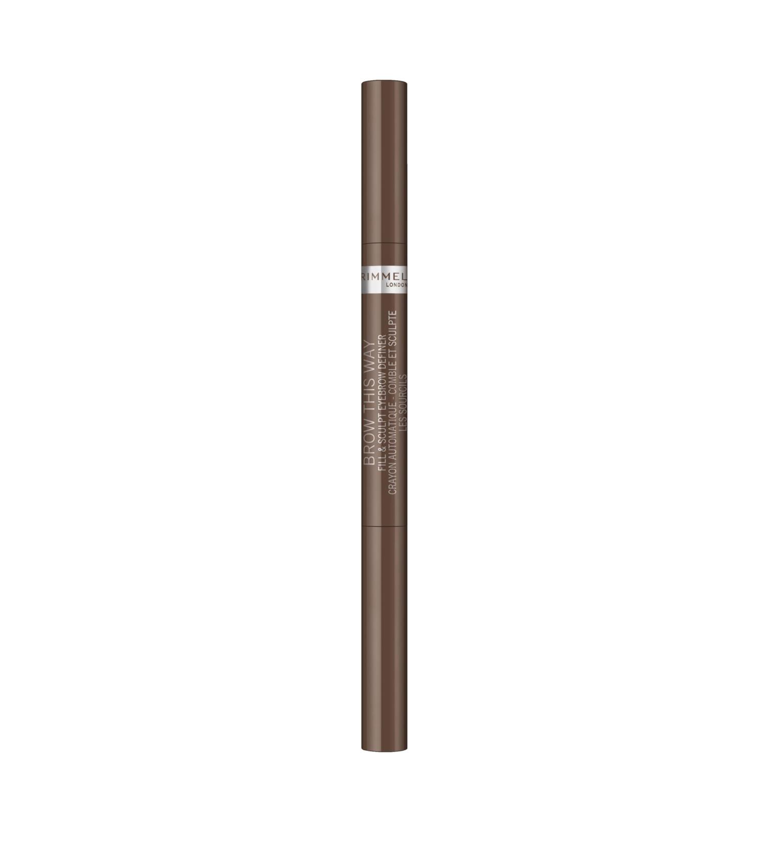 Rimmel Brow This Way Definer 002 Medium Brown - Long-Lasting Vegan Double Ended Eyebrow Pencil for Perfectly Sculpted Brows - Buy Online on GoSupps.com