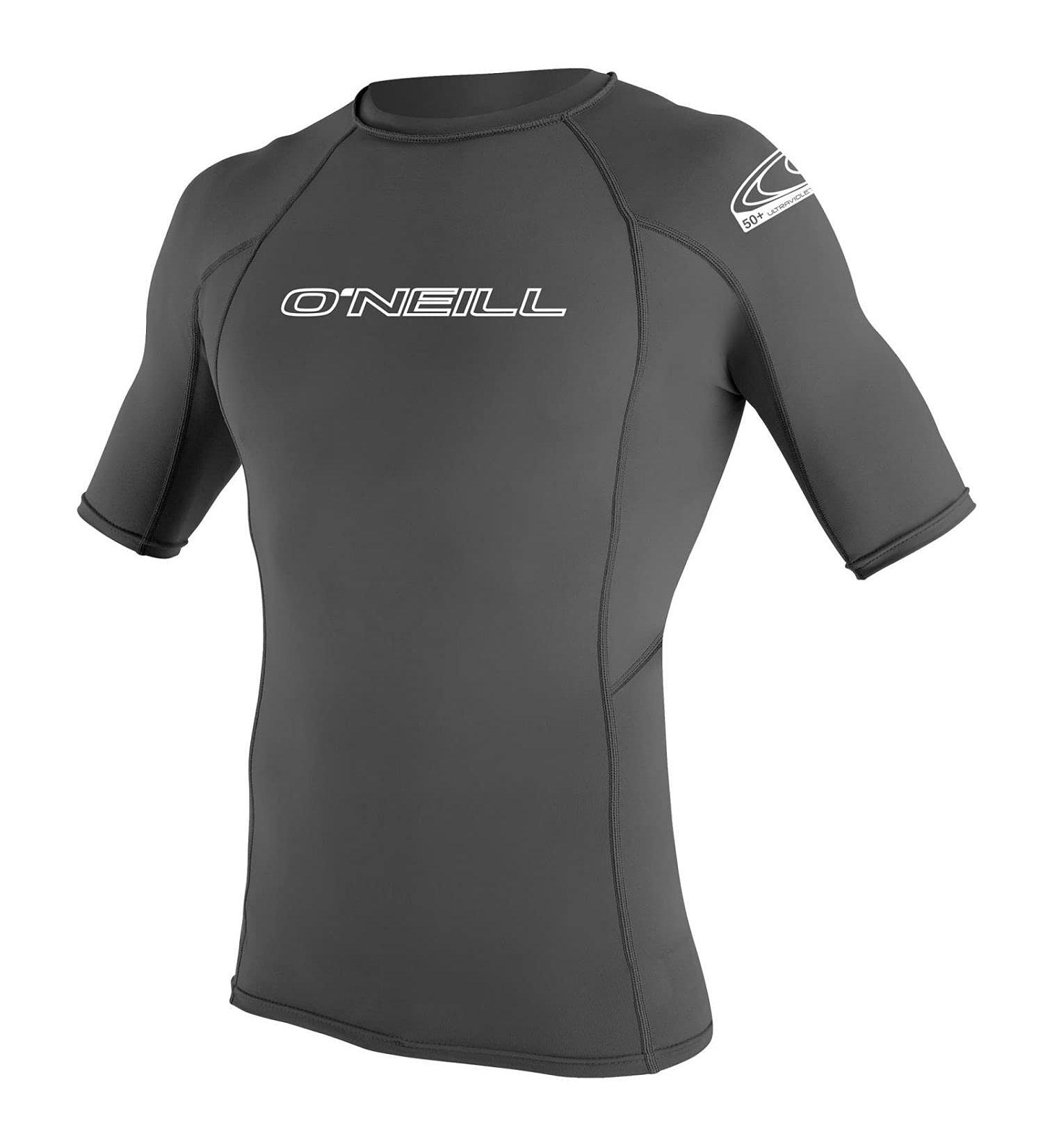 O'Neill Wetsuits Women O'Neill Basic Skins Upf 50+ Short Sleeve Rash Guard O'Neill Wetsuits Men Basic Skins Short Sleeve Rash Guard XXL Graphite