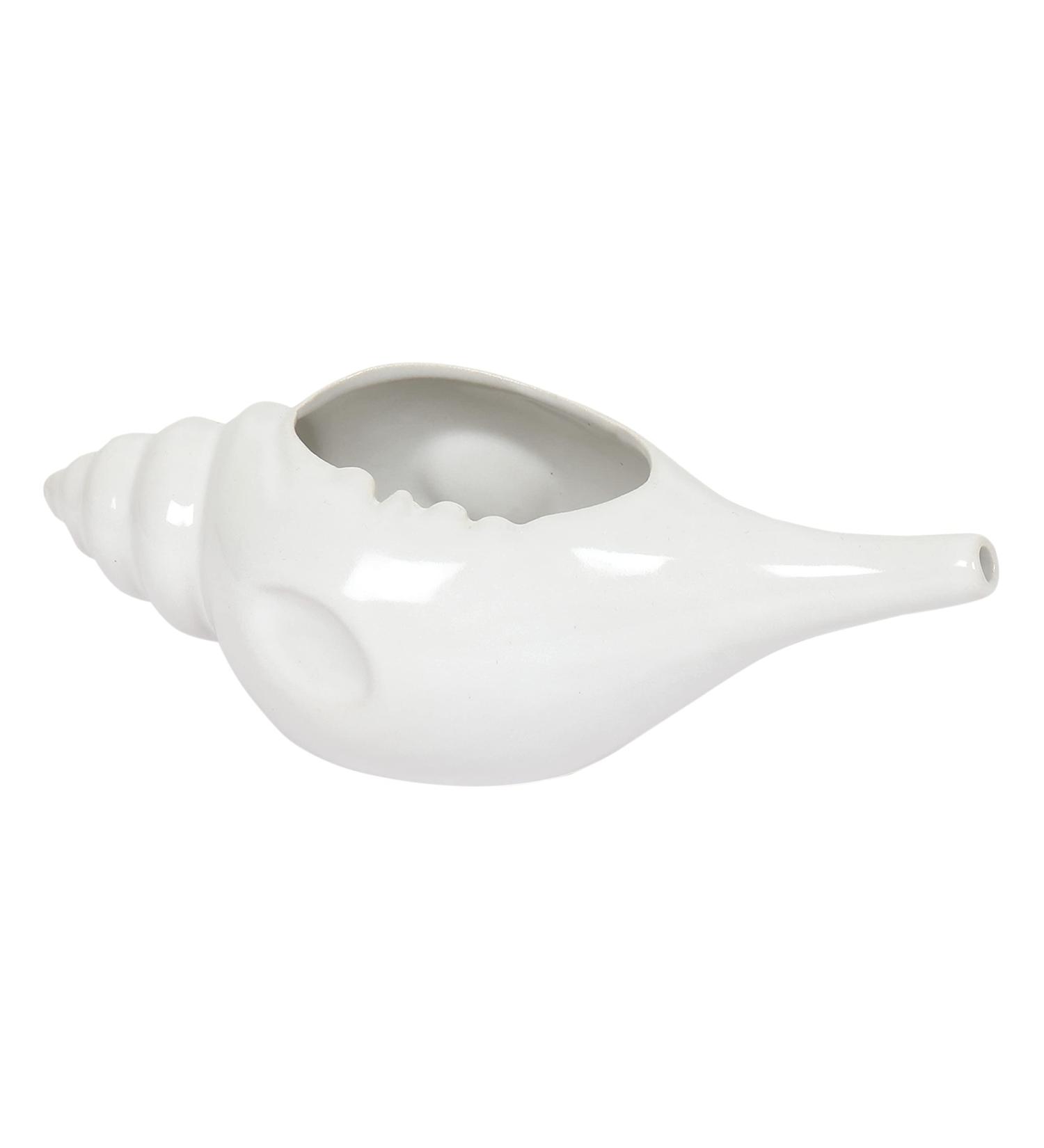 Qimacplus Leak Proof Durable Ceramic Neti Pot Non-Metallic and Comfortable Grip Microwave and Dishwasher Friendly Natural Treatment and Congestion Attractive Designed 1 Count (Pack of 1) White - Buy Online on GoSupps.com