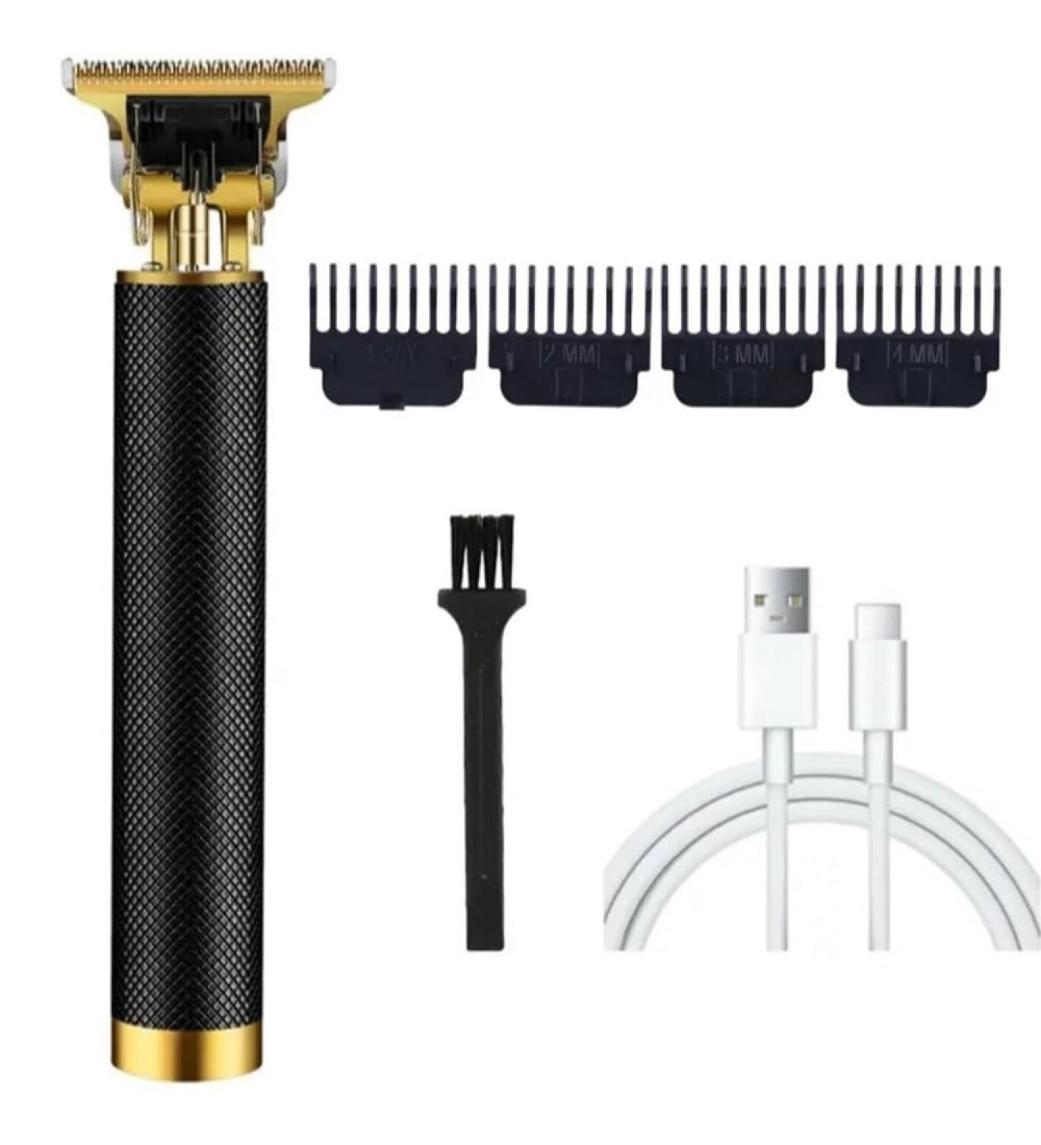 Men's Engraved Hair Clipper - Black USB Rechargeable Electric Hair Shaver for Hairdressers | International Shipping Available - Buy Online on GoSupps.com