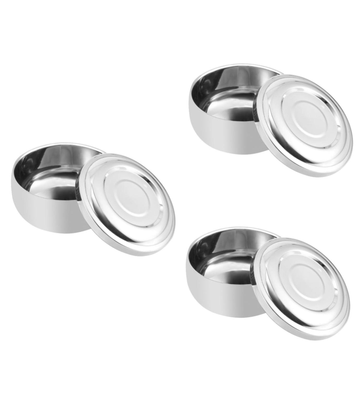 Beavorty 3-Piece Bamboo & Stainless Steel Shaving Soap Bowl Set Rustproof Shaving Containers for Men - Buy Online on GoSupps.com