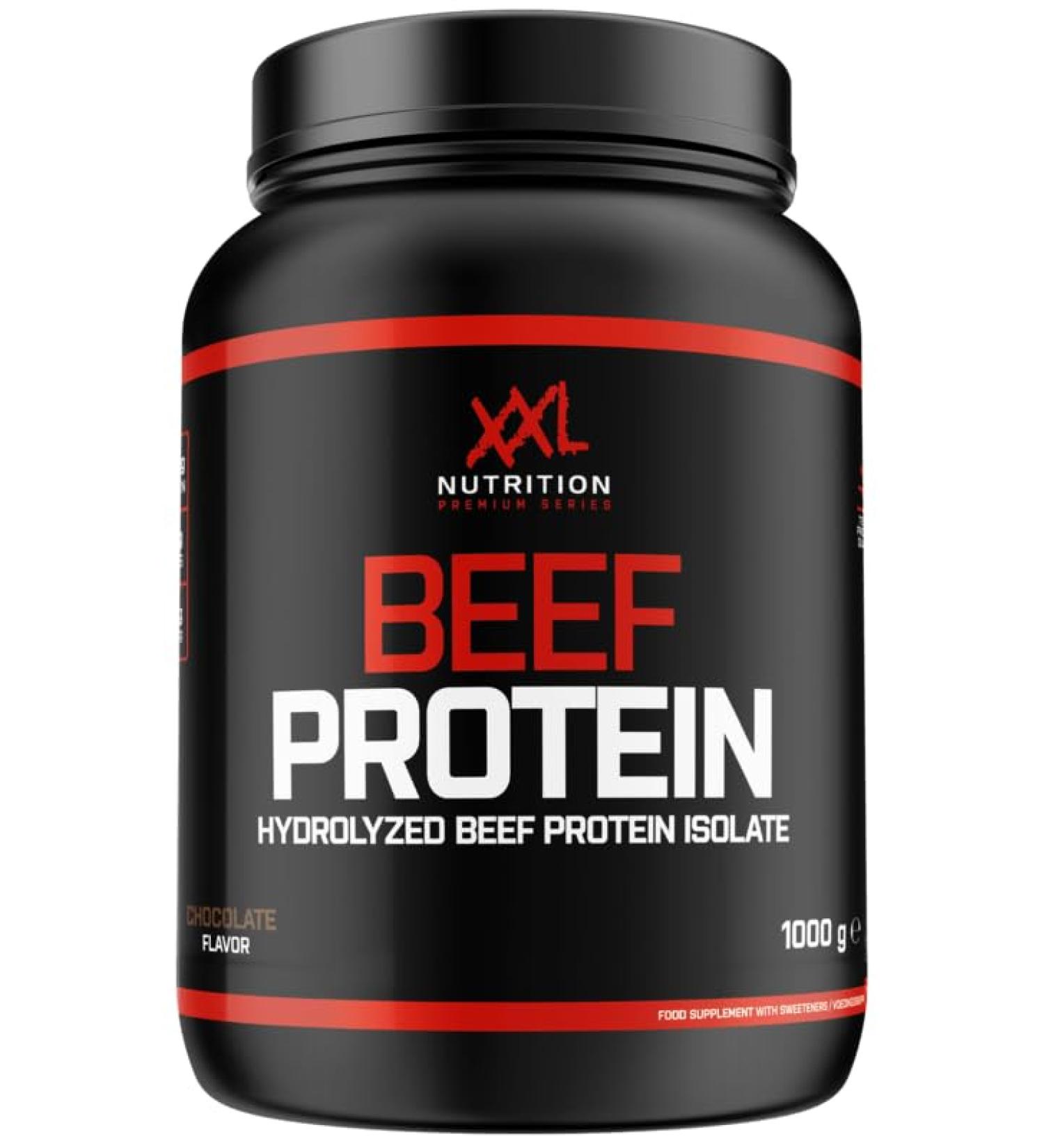 XXL Nutrition Beef Protein Powder - 92.1% Protein Content Hydrolyzed Cattle Protein Chocolate Flavor 1000g - Buy Online Internationally - Buy Online on GoSupps.com