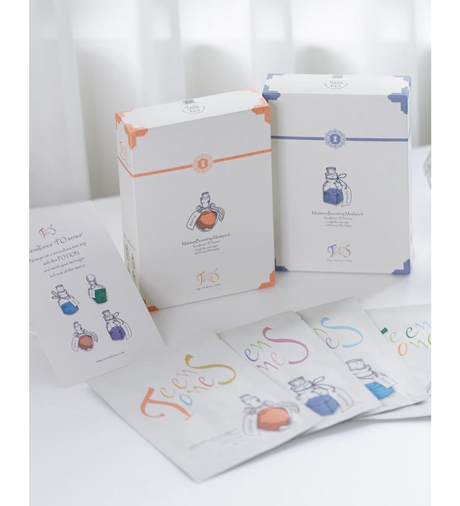 TeensTones Korean Premium Facial Masks - 10 Sheets for Hydrated & Radiant Skin | All Skin Types | K-Beauty - Buy Online on GoSupps.com