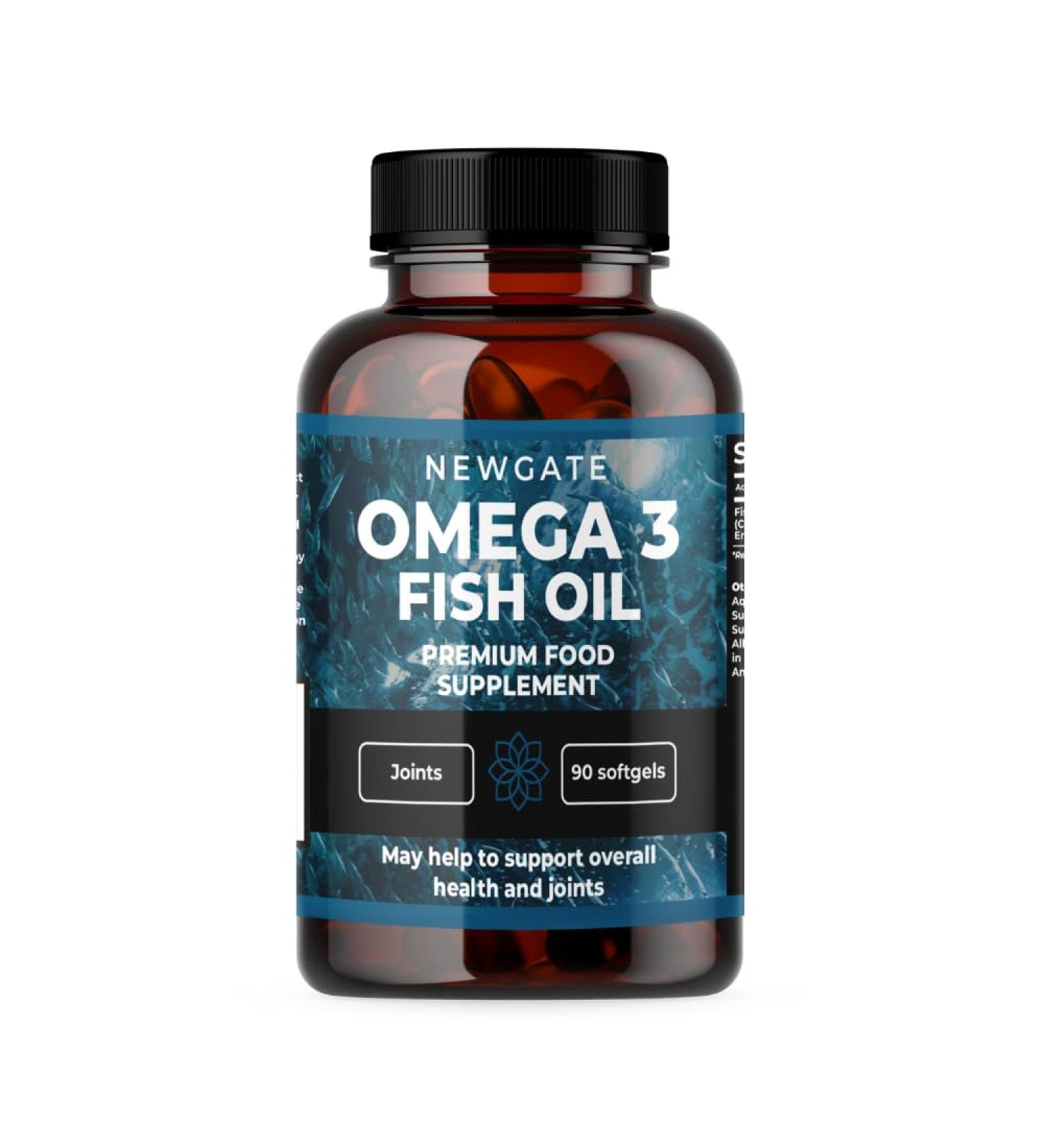 Premium Omega 3 Fish Oil Softgels 1000mg, EPA 180mg, DHA 120mg - 90 Count - Buy Online on GoSupps.com