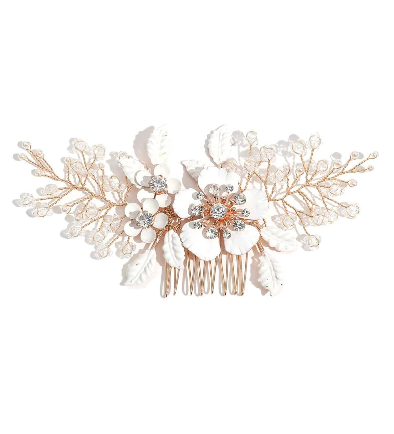 Beavorty Wedding Bride Hair Comb Bride Hair Accessories Wedding Hair Accessories Bridal Hair Accessories Flower Hair Side Comb Decorative Hair Comb Pearl Metal Manual Dinner Party White - Buy Online on GoSupps.com