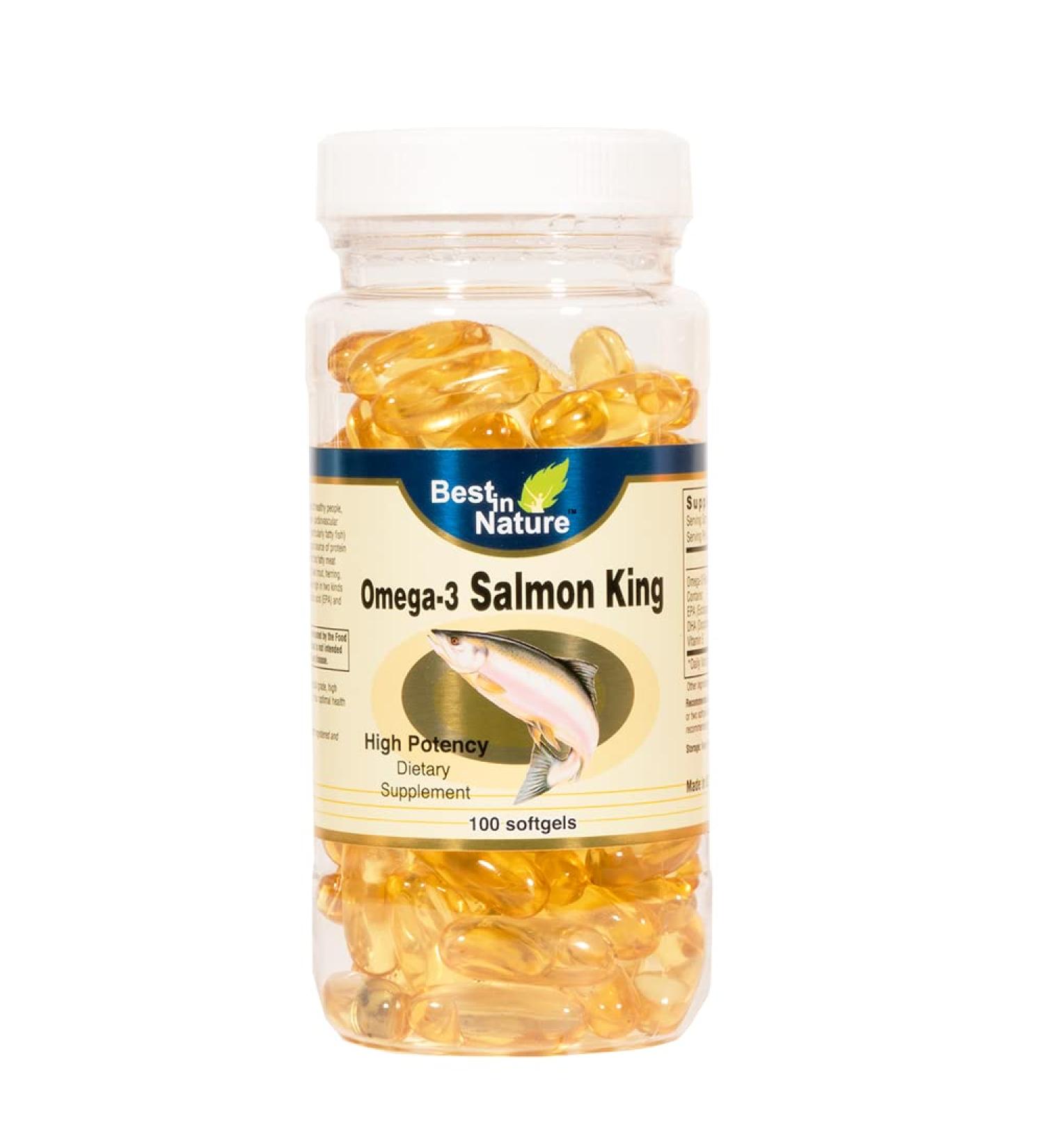 Omega-3 Salmon King Fish Oil 1000mg 100softgels - high Potency EPA/DHA. Omega-3 Fatty acids