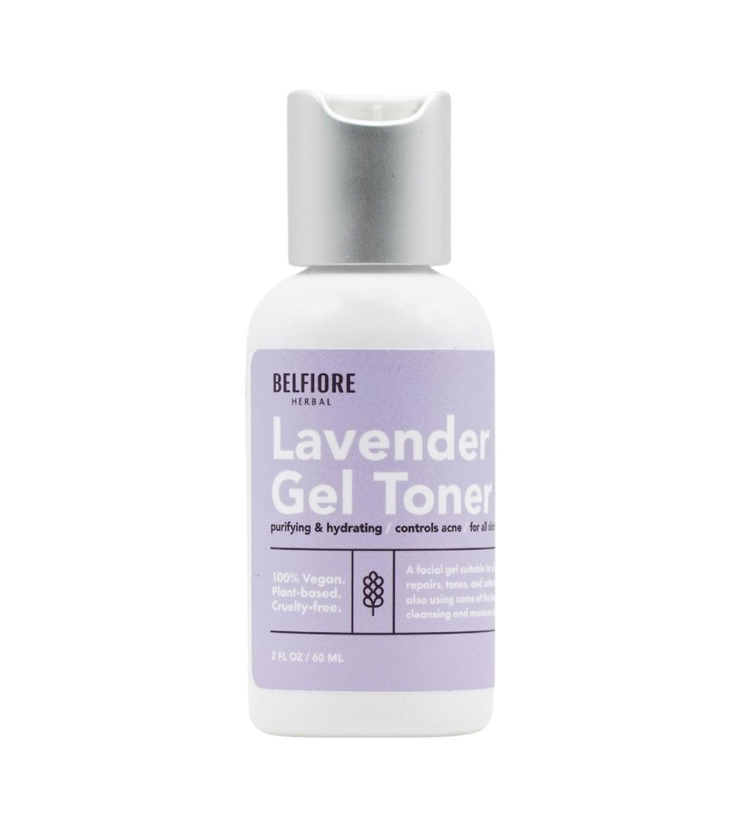 Belfiore Herbal 100% Natural Lavender Gel Toner | Organic | Alcohol Free with Aloe Vera | Hydrating Soothing Pore Minimizing Antioxidant Skin Care | Made in The USA - Buy Online on GoSupps.com