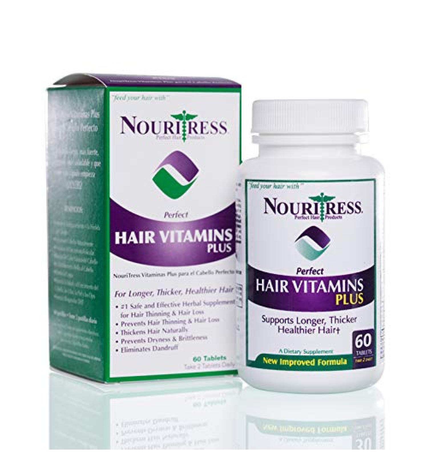 NouriTress Perfect Hair Vitamins Plus 60 tabs - Stronger, Healthier Hair Formula - Buy Online on GoSupps.com