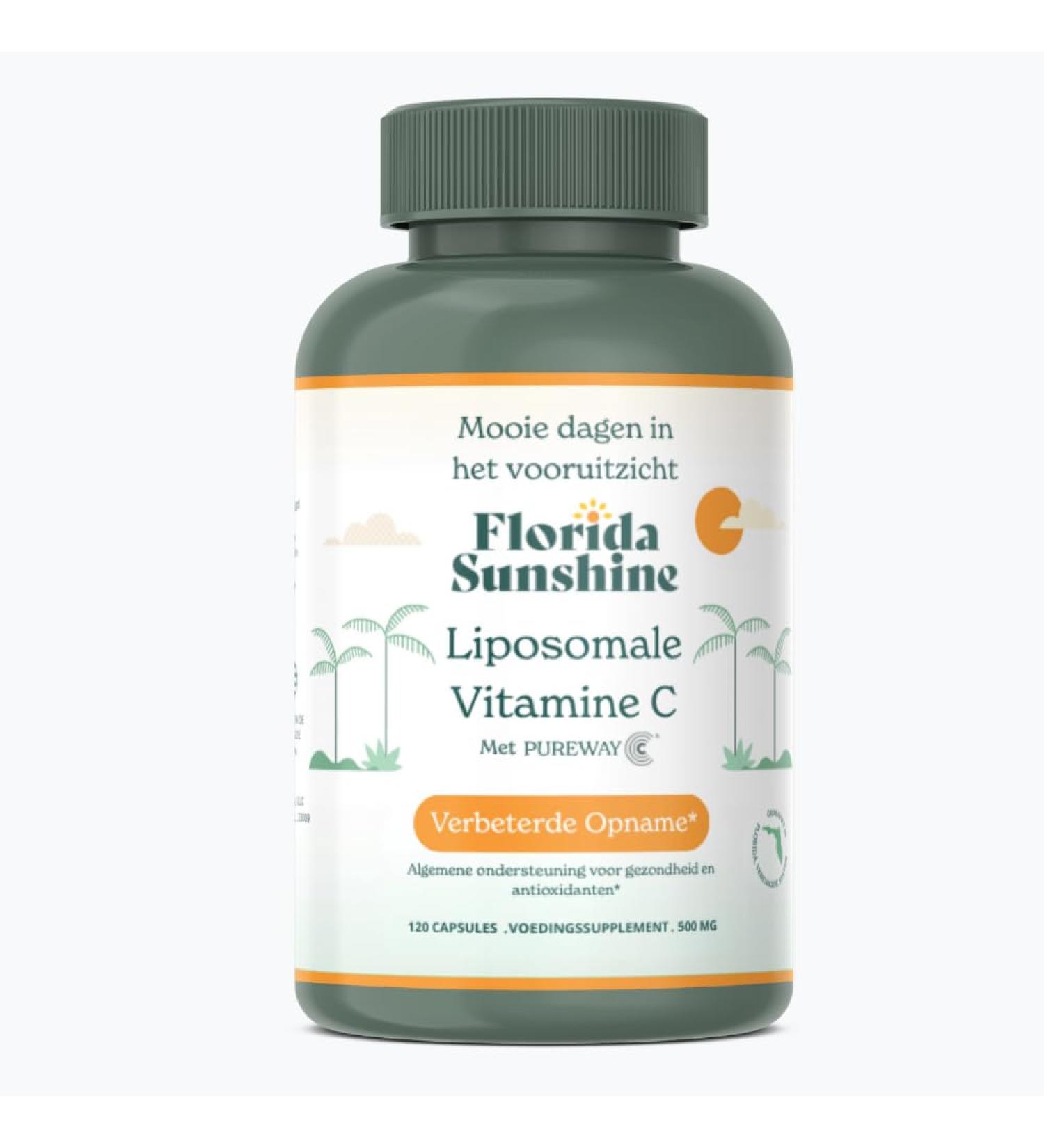 Florida Sunshine Liposomal Vitamin C 500mg - 120 Capsules | Optimized Absorption | Immune Support | Antioxidant Protection | Skin Care & Vitality - Buy Online on GoSupps.com