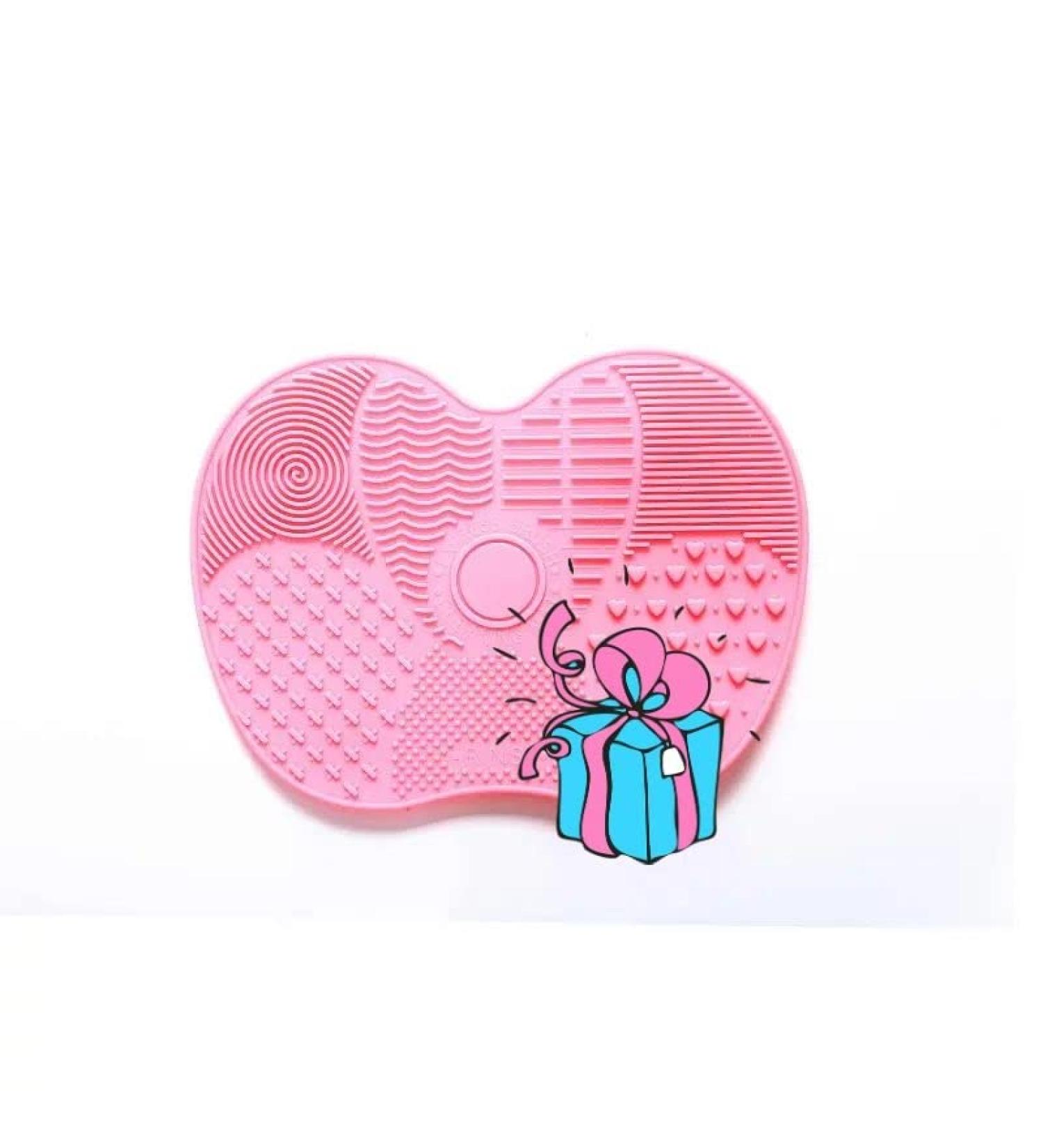 Silicone Makeup Brush Cleaning Mat Set - Includes 2 Makeup Puffs for Easy Cleaning - Buy Online on GoSupps.com