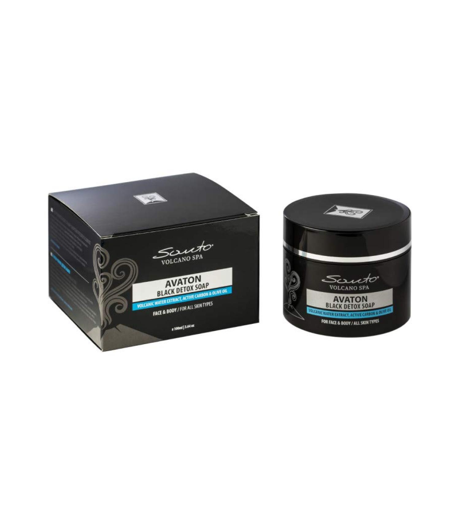  Santo Volcano Santo Volcano Avaton Black Detox Soap 100ml - Buy Online on GoSupps.com
