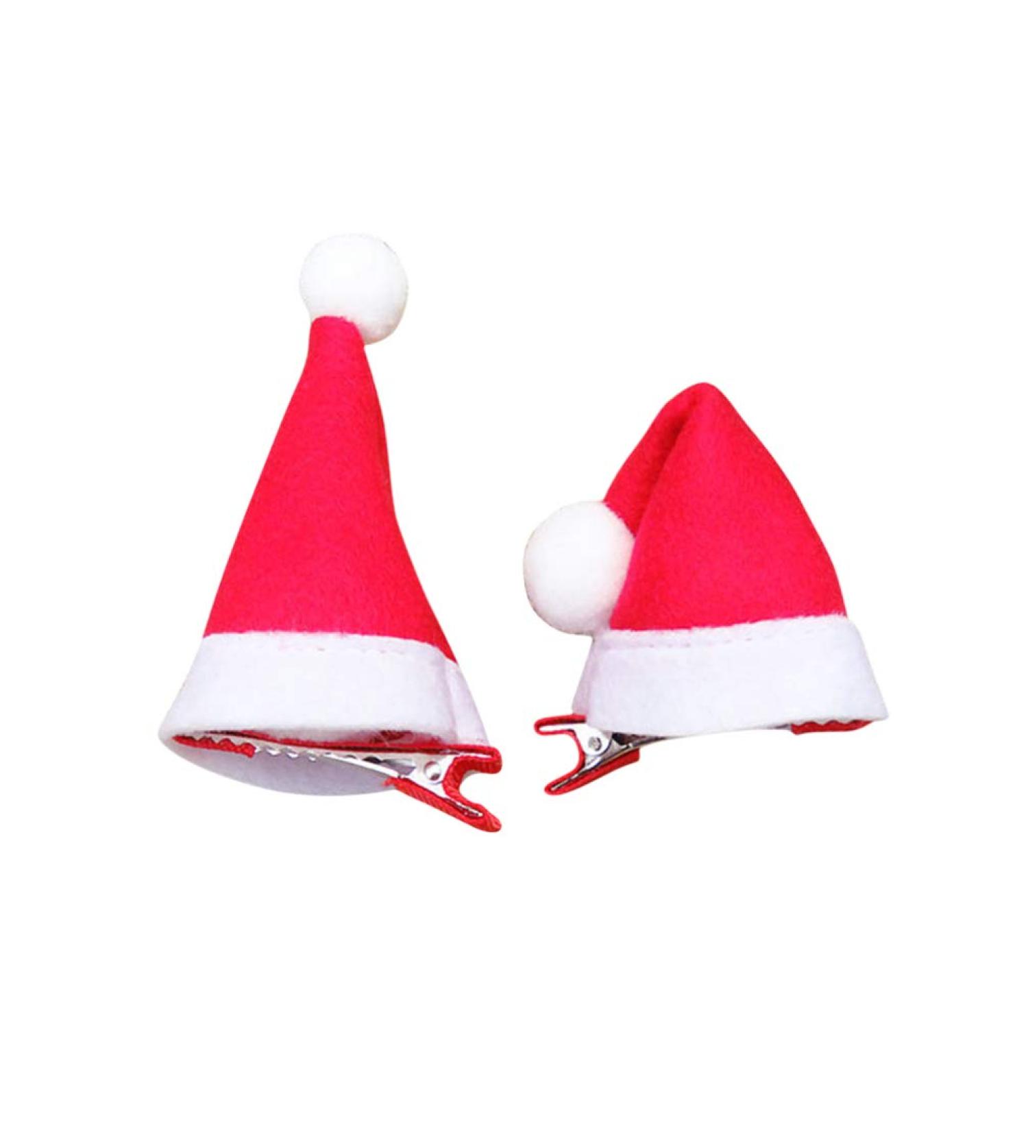 Minkissy Mini Santa Hat Hair Clips - 10Pcs Christmas Hairpins for Kids & Teens - Buy Online on GoSupps.com