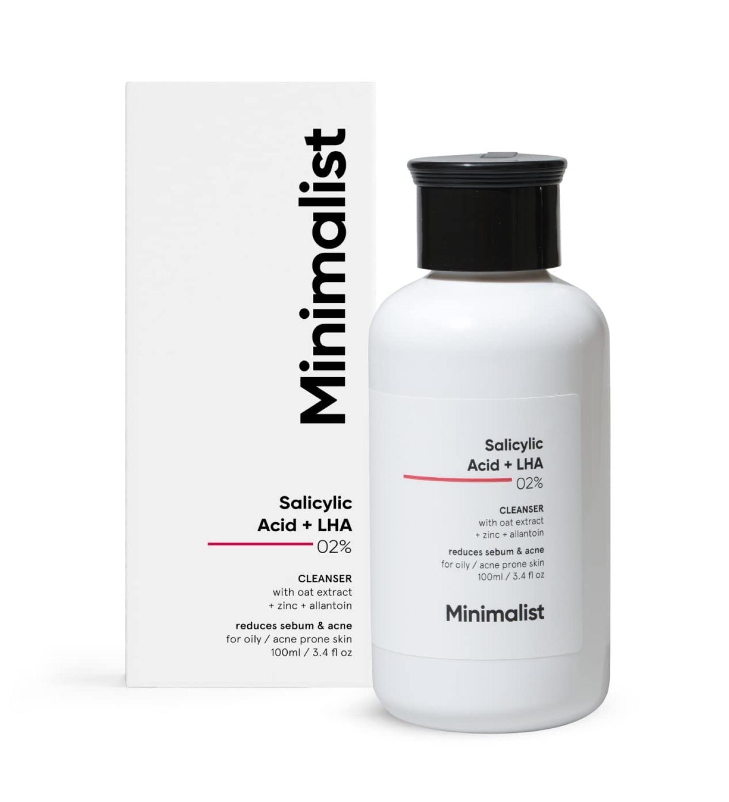 Mini_malist 2% Salicylic Acid Face Wash Sulphate-Free Anti-Acne Cleanser for Oily Skin | LHA & Zinc | Unisex | 100 ml - Buy Online on GoSupps.com
