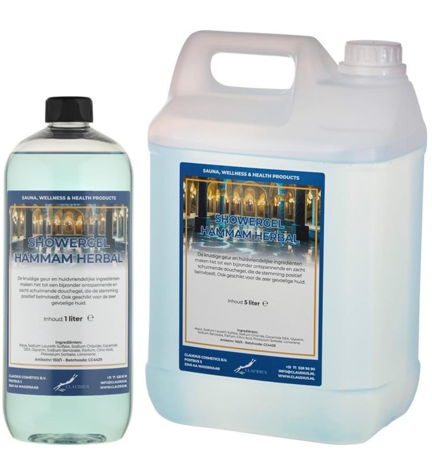 Claudius Showergel Hammam Herbal 5 liters + 1 liter transparent