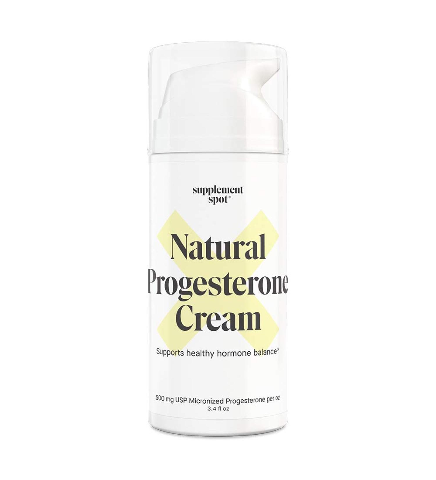 Natural Progesterone Cream for Menopause Relief & Mood Balance - 3.4 oz (500mg Progesterone/oz) - Buy Online on GoSupps.com
