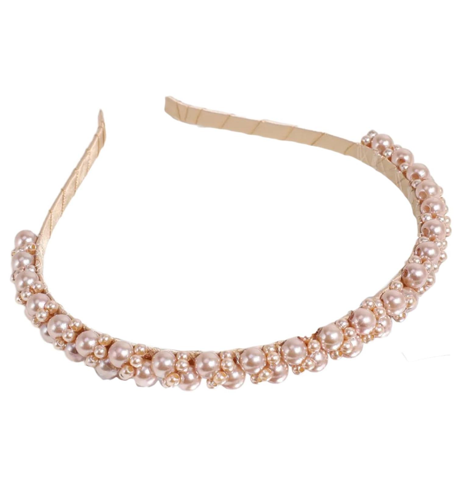 amangul Elegant Women's Hair Accessories Hairbands with Imitation Pearl Detail Fashionable Headpieces Headbands for Woman(Champagne One Size) - Buy Online on GoSupps.com
