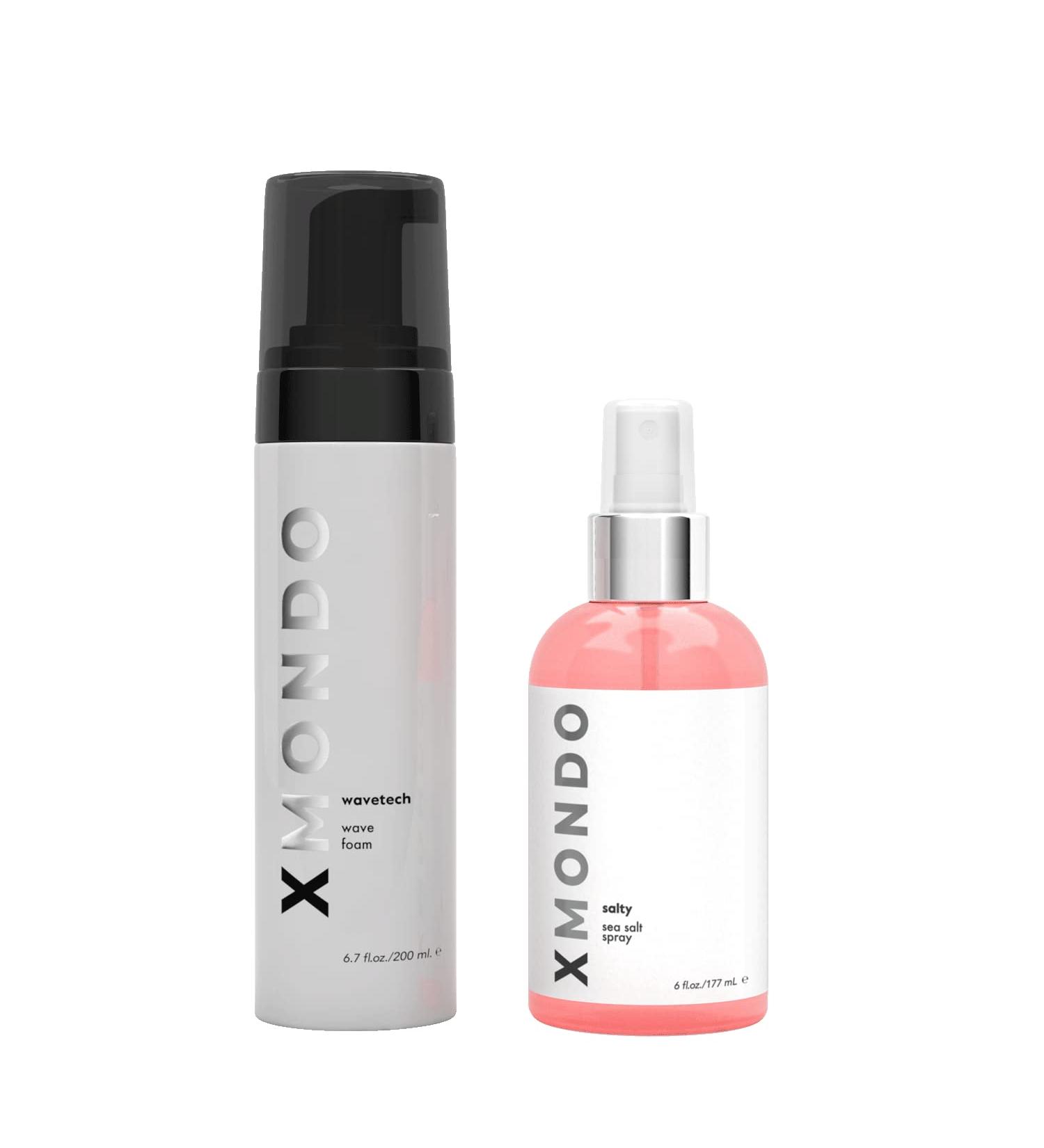 XMONDO Wave Foam & Salty Sea Spray Bundle (6 Fl Oz) - Vegan Anti-Frizz Formulas for Waves Texture and Shine 2pc Set - Buy Online on GoSupps.com