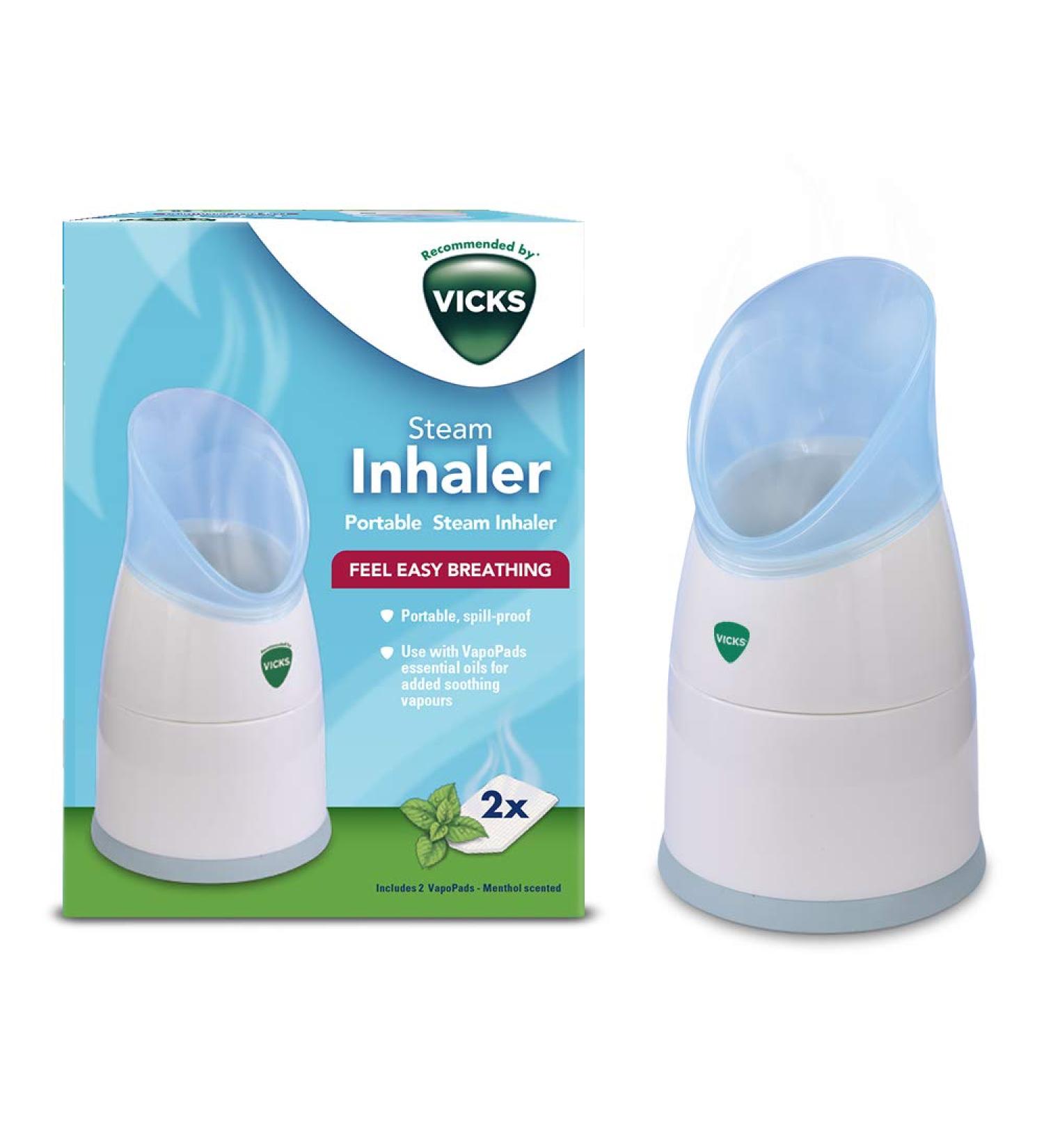 Vicks Steam Inhaler with 2 Scent Pads | Relieve Congestion and Cold Symptoms - Buy Online on GoSupps.com