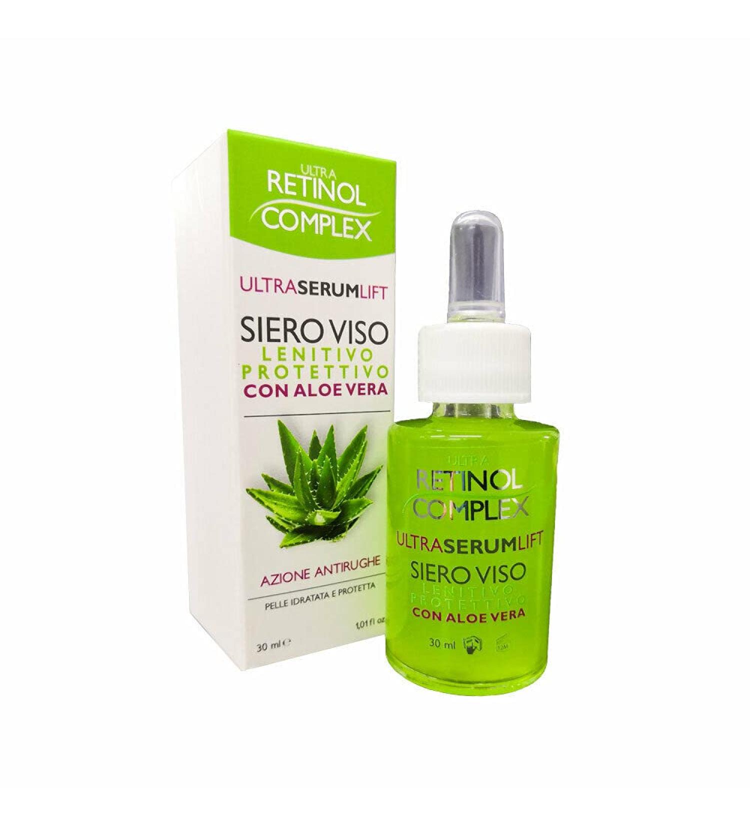 RETINOL COMPLEX Serum with aloe vera works on the face and prevents skin aging