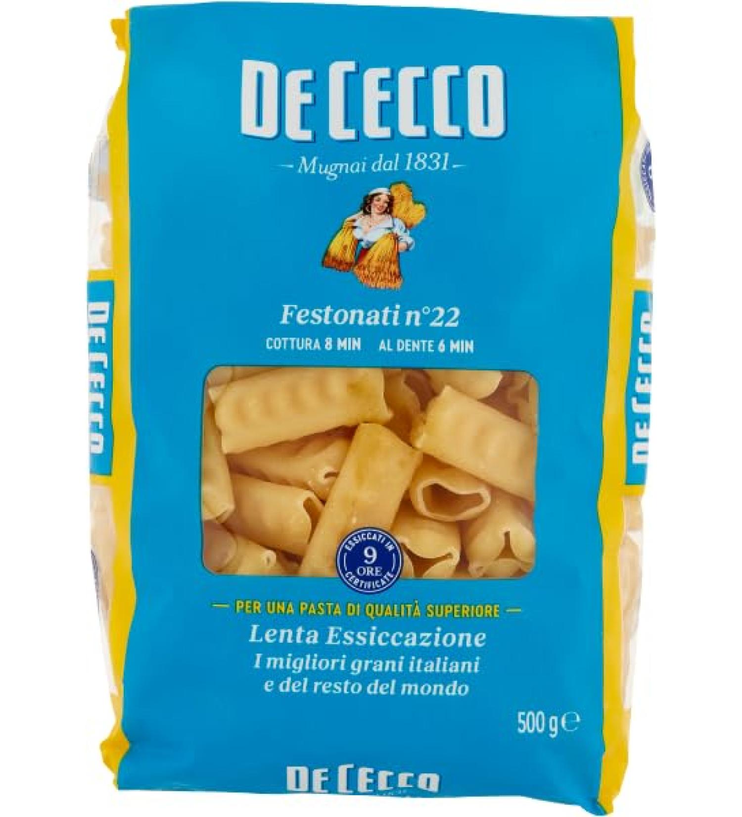  Italian Gourmet E.R. De Cecco Pasta 100% Italian Festonati N 22 Pasta 500 g + Italian Gourmet Pulp 400 g - Buy Online on GoSupps.com