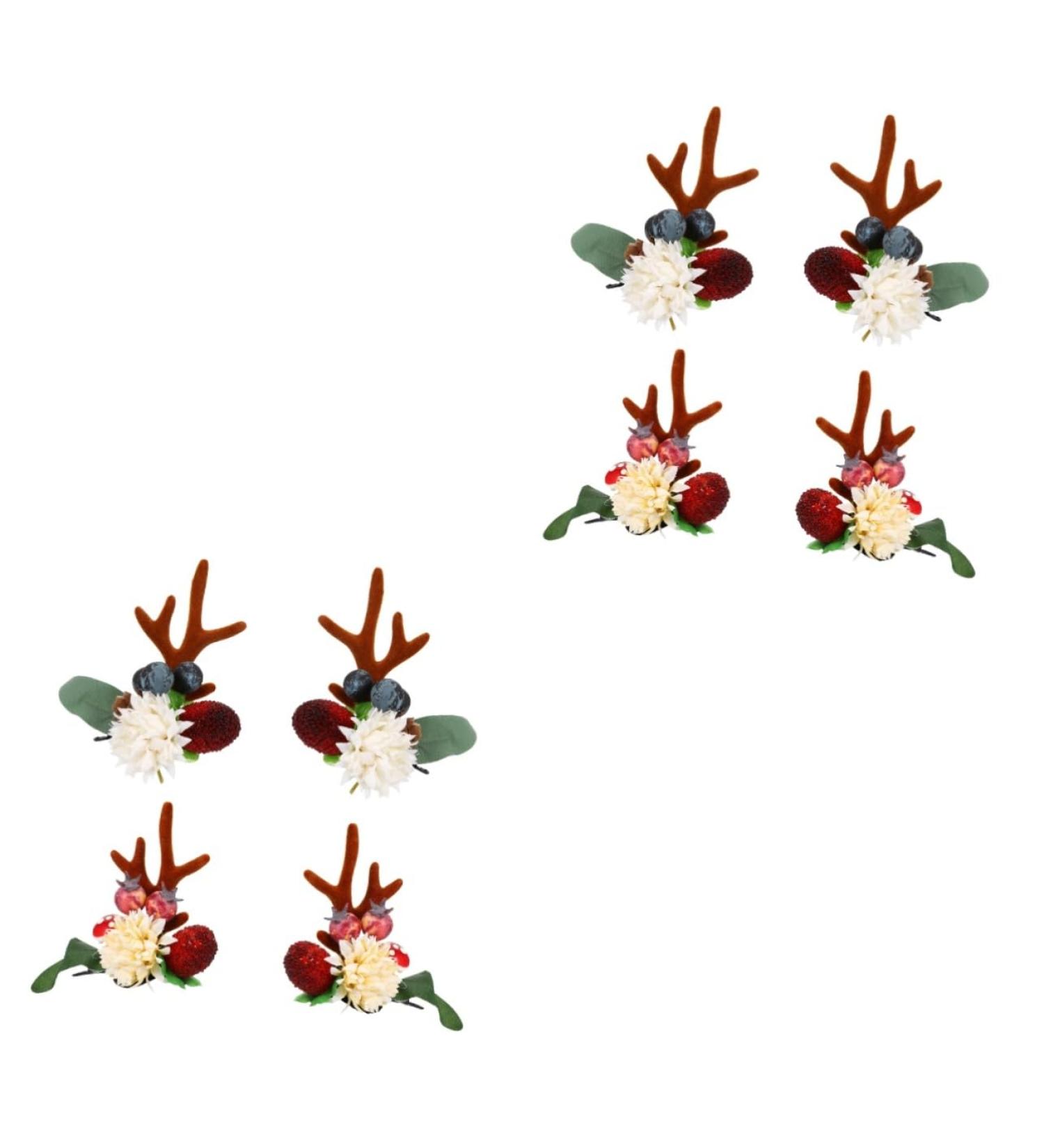 FRCOLOR 4 Pairs Reindeer Antler Hair Clip Christmas Horn Christmas Hair Bow Christmas Reindeer Hairpin Hair Clips for Kids Christmas Hair Decorations Miss Antler Hairpin Double Sided - Buy Online on GoSupps.com