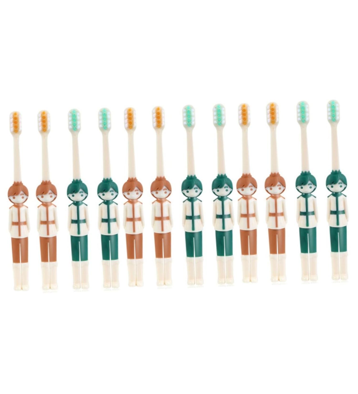 Angoily 12-Pack Children's Toothbrushes Travel-Friendly Mini Toothbrushes with Rubber Protection for Kids | Ideal Oral Care for Little Ones - Buy Online on GoSupps.com