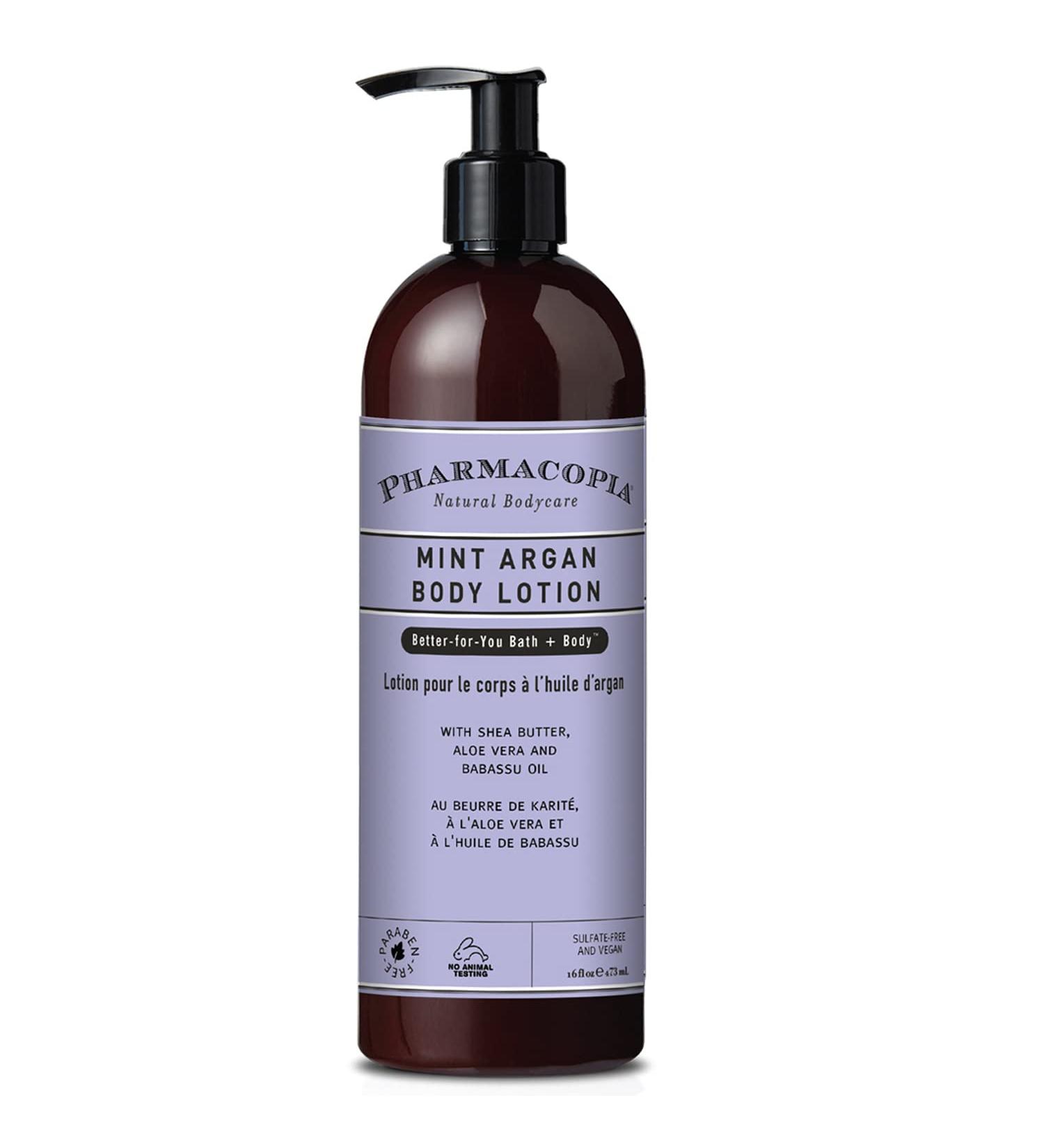 Pharmacopia Mint Argan Body Lotion - Natural & Organic Vegan Moisturizing Aromatherapy Cream - 16 oz - Buy Online on GoSupps.com