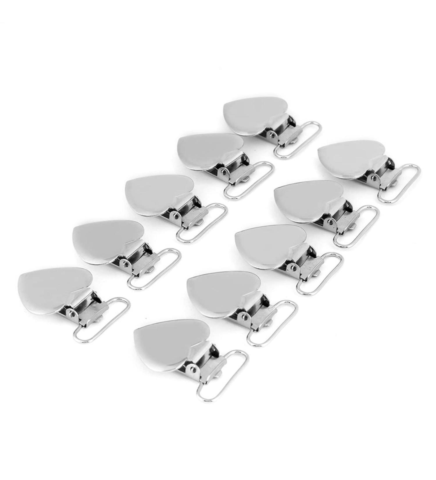 Yusat 10pcs Heart Shaped Pacifier Holder Clips - Metal Inserts for Home Craft | International Shipping - Buy Online on GoSupps.com