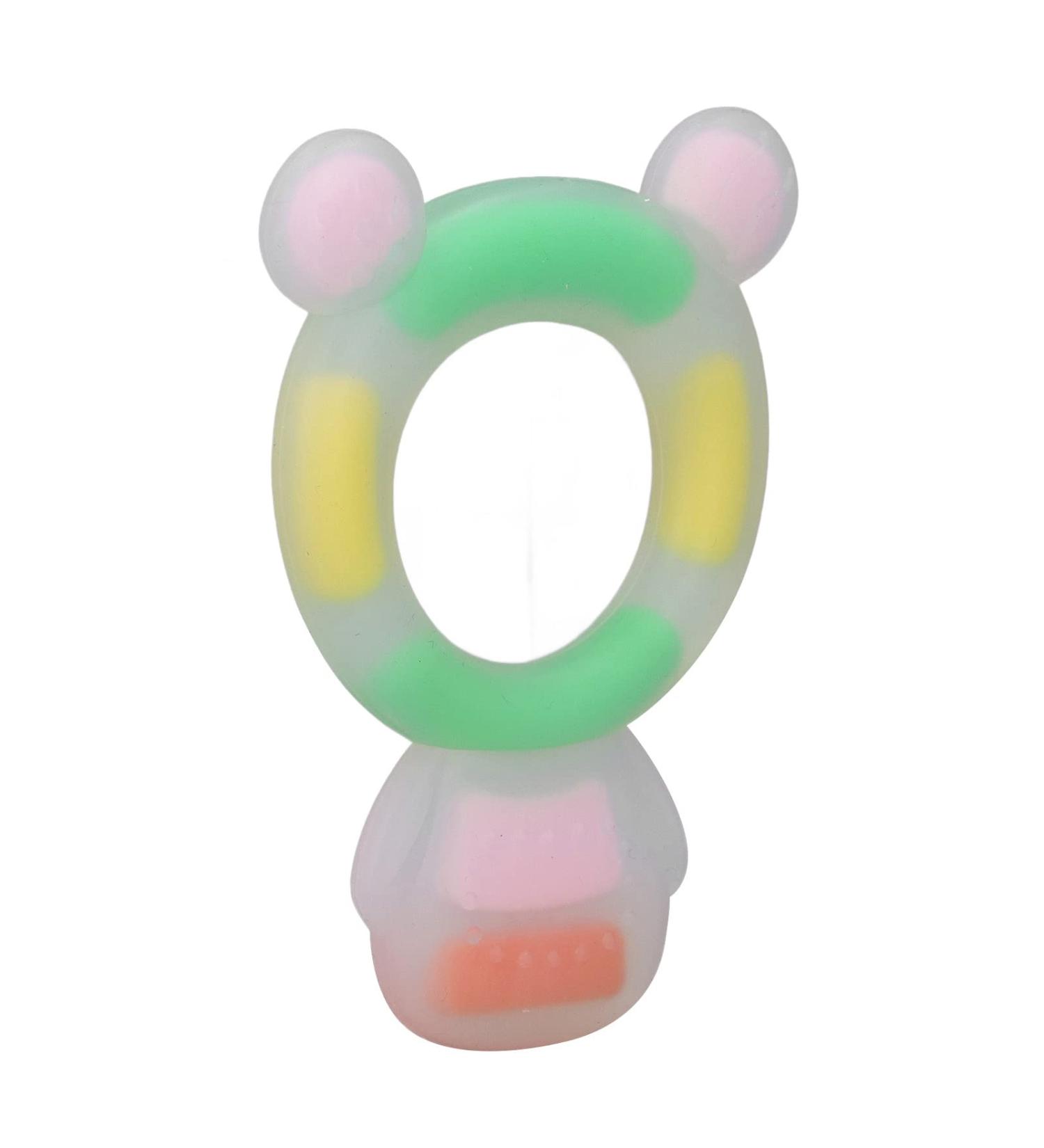 Baby Chew Toy - BPA Free Teether Soft Texture Cartoon Bear for 0-6 Months - Safe & Adorable (Pink) - Buy Online on GoSupps.com