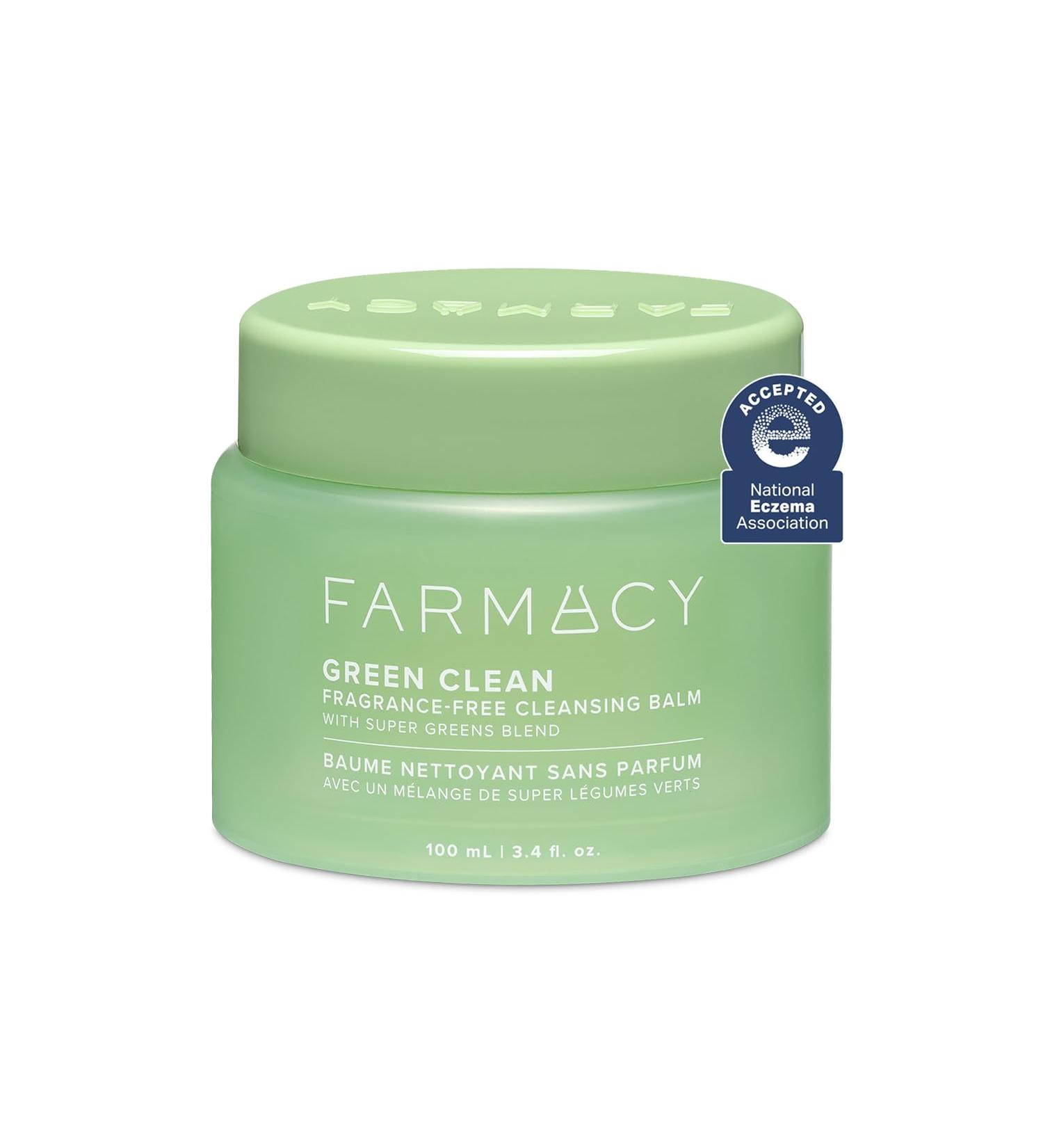 Farmacy Green Clean Baume nettoyant d maquillant sans parfum D maquillant imperm able + Nettoyant base d'huile Double nettoyant exfoliant doux Fond du baume la mousse laiteuse (ml) Formule sans parfum 100 ml (Lot de 1) - Buy Online on GoSupps.com
