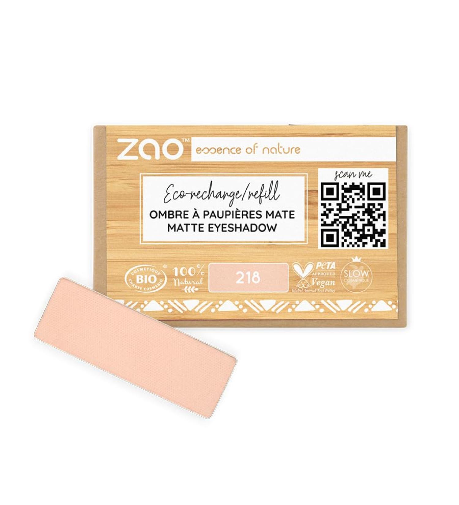 Zao Refill Rectangle Eye Shadow 218 Apricot Nude