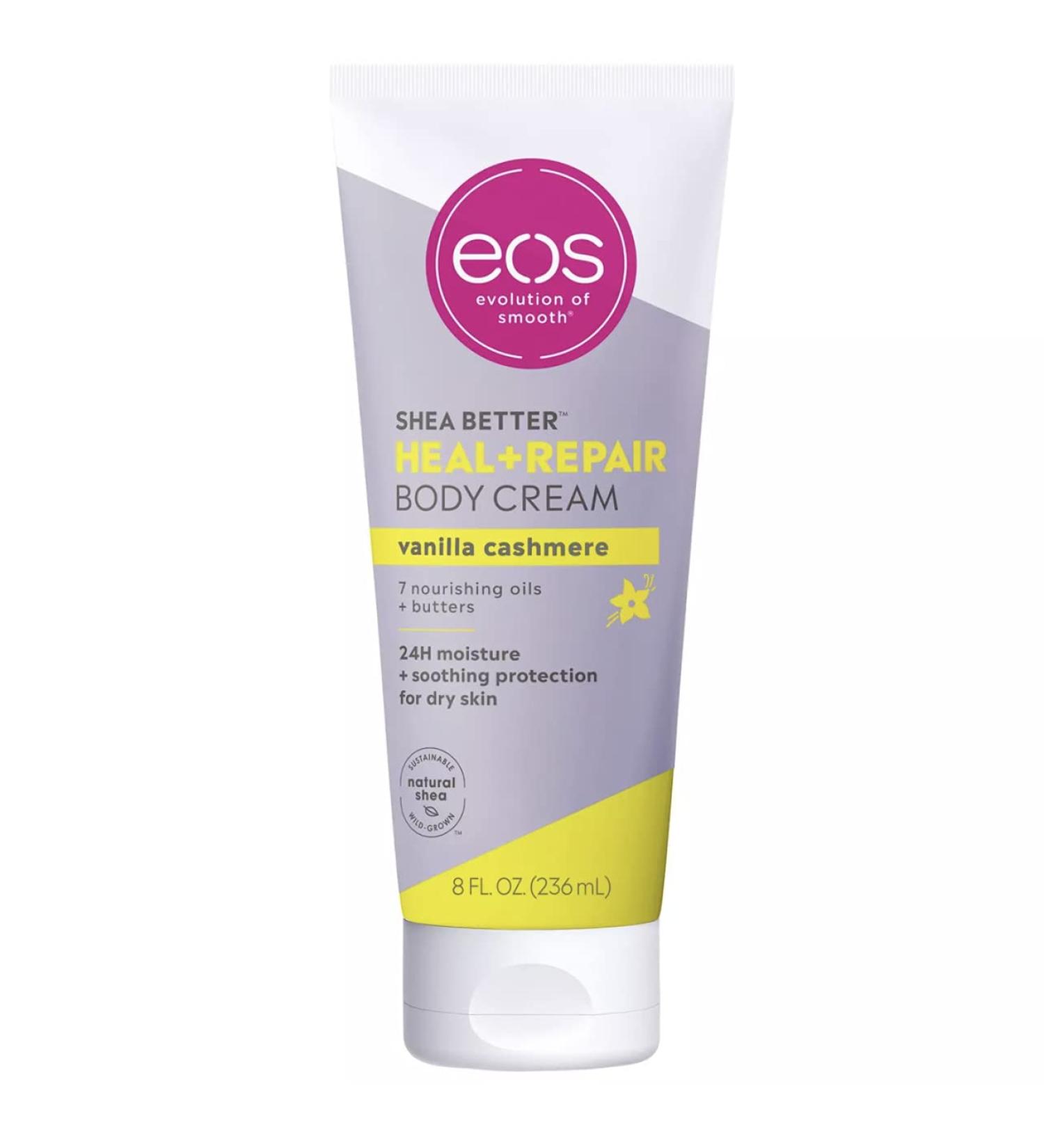 Eos Shea Better Body Cream - Vanilla Cashmere 8 oz | Natural Skin Care with 24 Hour Hydration - Buy Online on GoSupps.com