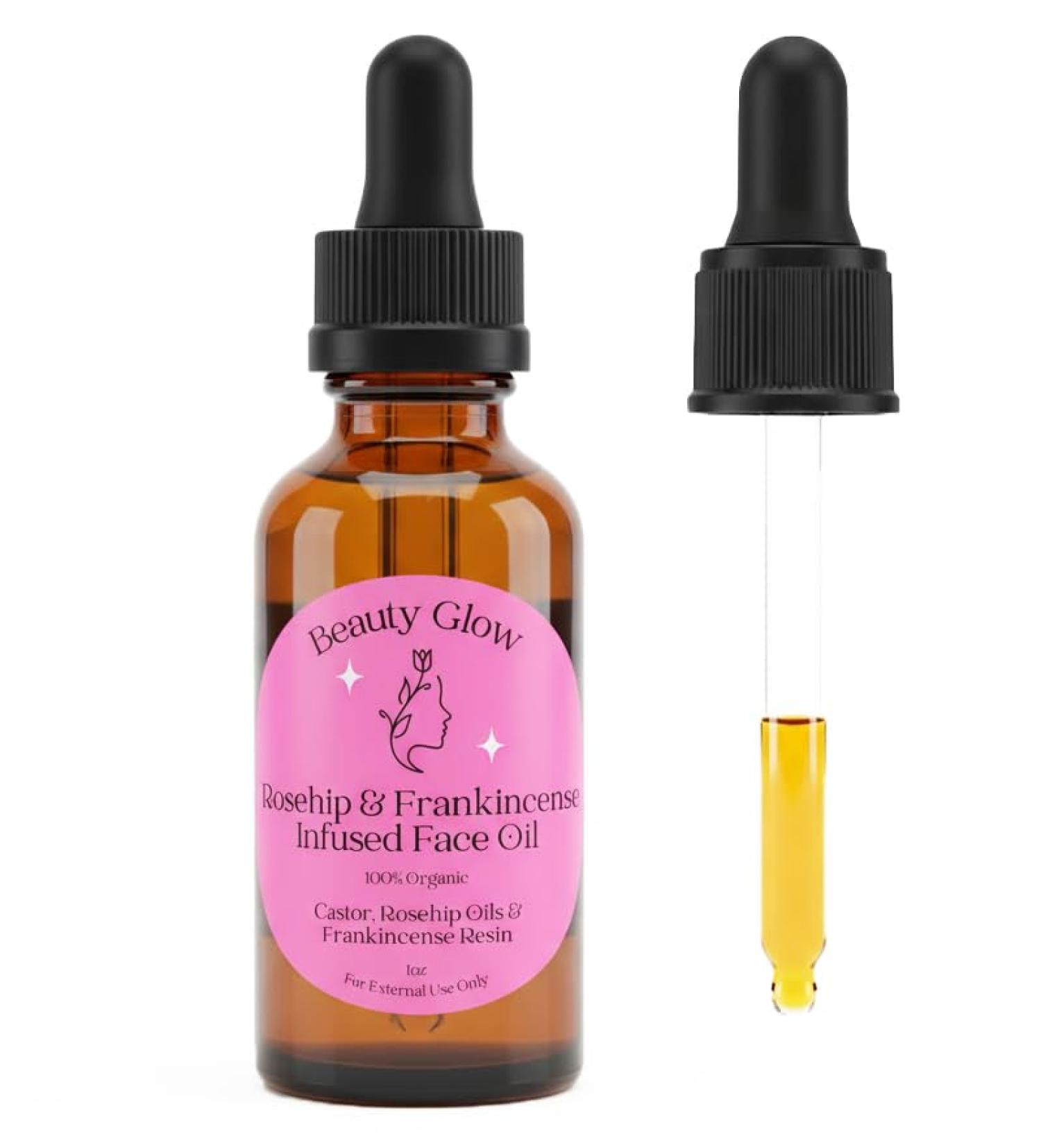 Frankincense Resin Infused Organic Castor & Rosehip Oils for Face Age Defying Miracle Facial Moisturizer Cold Pressed Serum Natural Skincare Hydrates Skin Moisturizing 1 Fl Oz - Buy Online on GoSupps.com