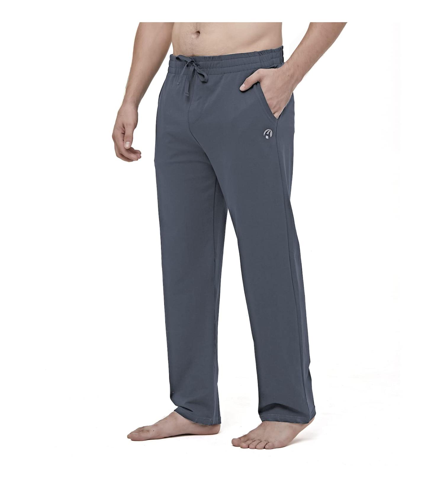 HMIYA Men's Cotton Jogging Pants - Breathable Sports & Yoga Sweatpants with Pockets (Haze Ash M) - Perfect for Training & Exercise - Buy Online on GoSupps.com