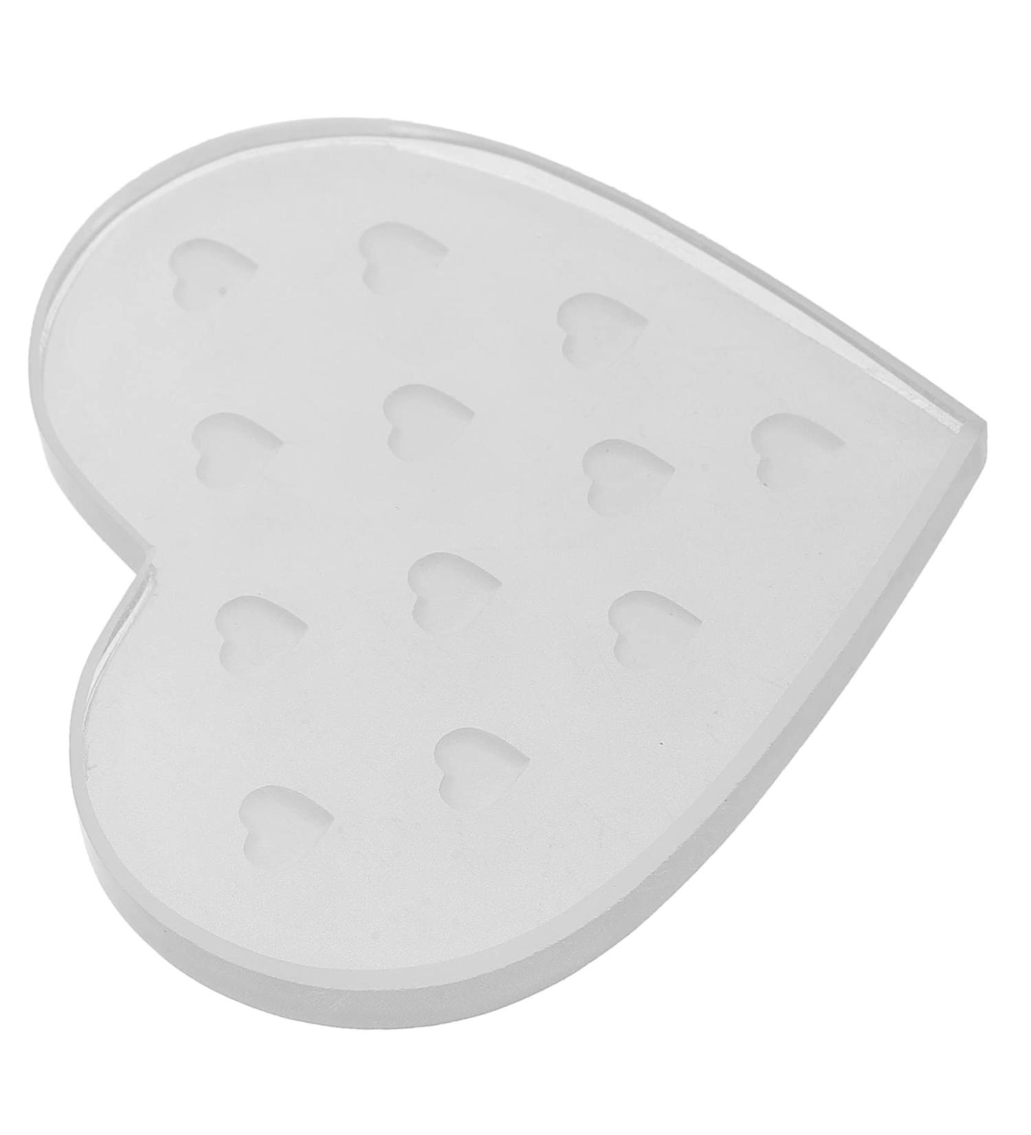 FOMIYES Eyelash Adhesive Station | Heart-Shaped Glass Glue Holder for Eyelash Extensions & Nail Art | 6.5x5.5cm Transparent Tray - Buy Online on GoSupps.com