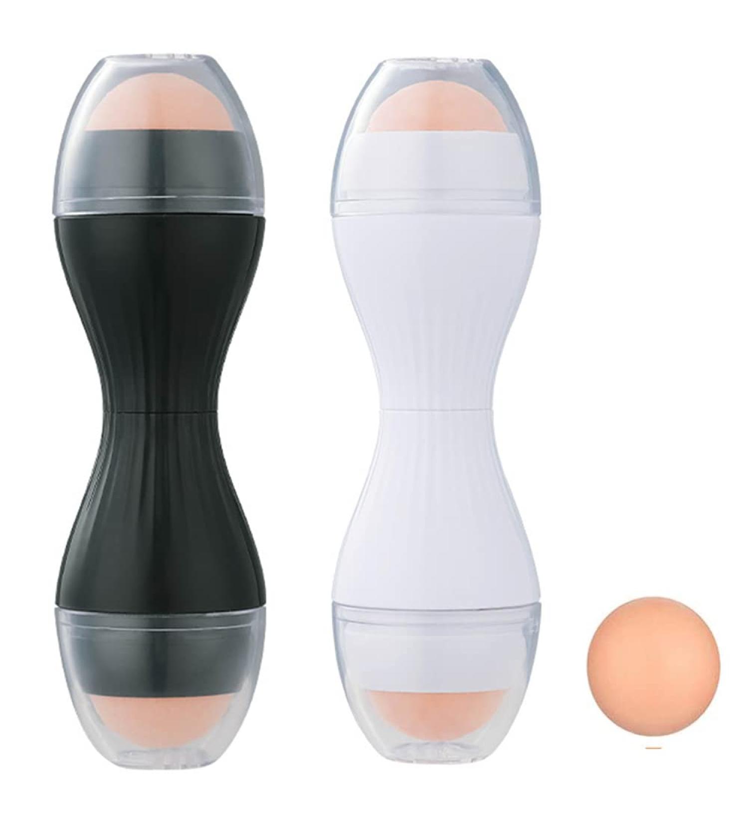 Oil-Absorbing Volcanic Face Roller for Oily Skin Control - Reusable Facial Skin Care Tool (Black/White) - Buy Online on GoSupps.com