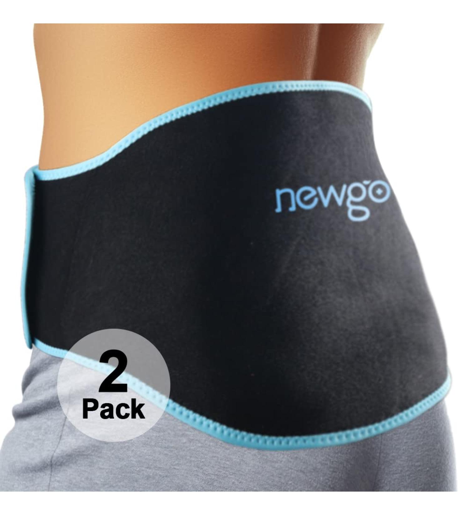NEWGO Gel Ice Pack 2 Pack for Back Pain Relief - Hot Cold Packs Belt for Injuries, Sciatica, Herniated Disc, Muscle Spasms - Buy Online on GoSupps.com