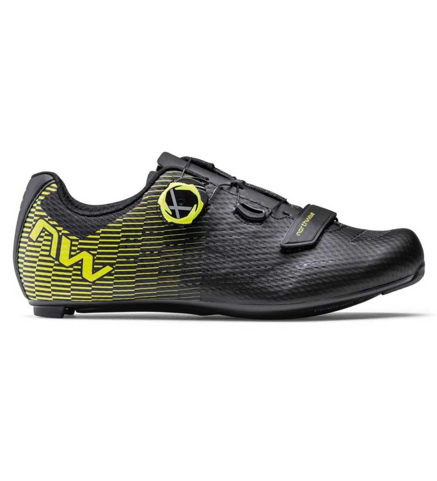 Northwave Storm Carbon 2 Road Bike Shoes - Black/Yellow 2024 | Size 47 EU | International Shipping Available - Buy Online on GoSupps.com