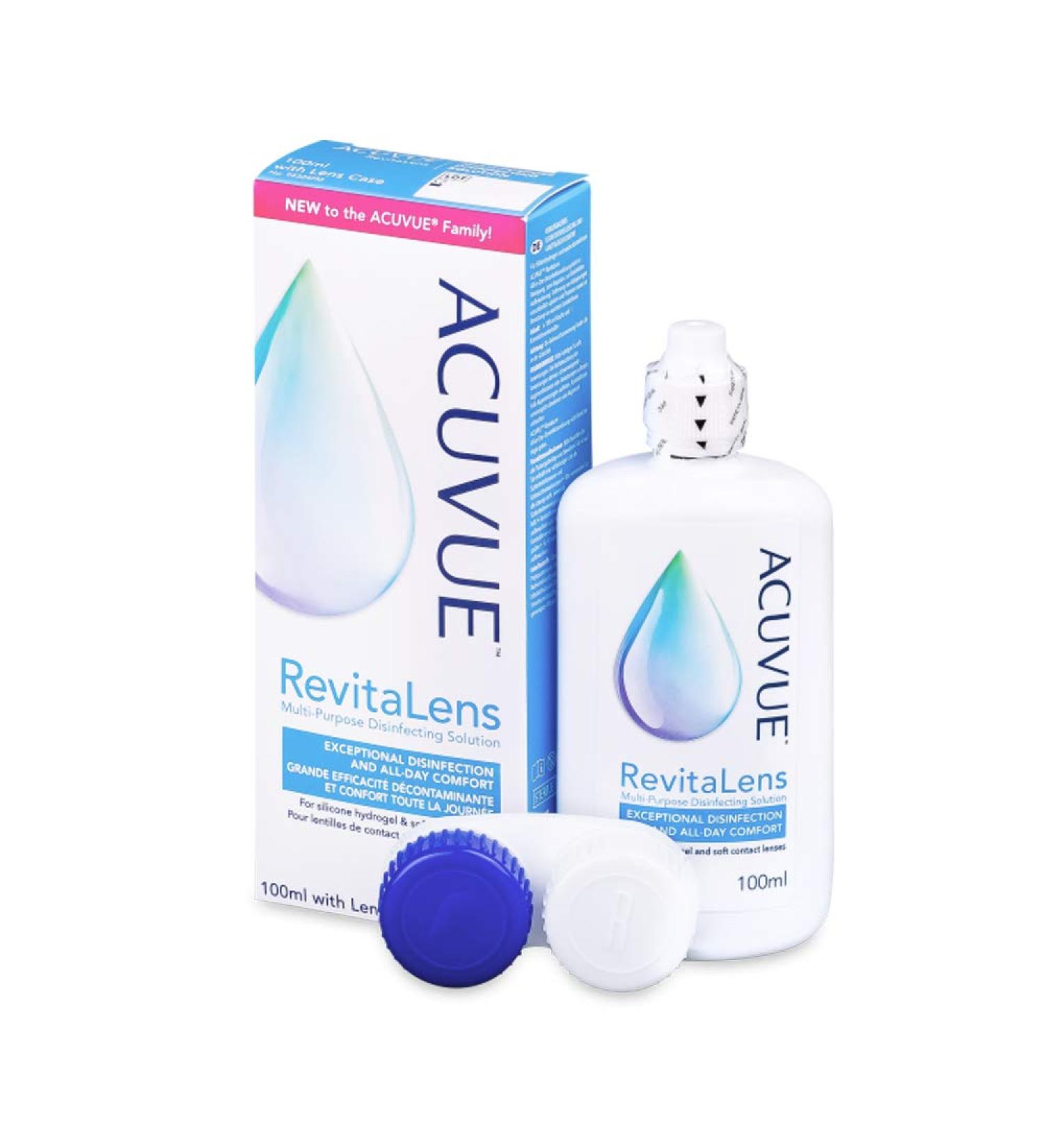 ACUVUE REVITALES MPDS - care products and cleaners for soft contact lenses with antimicrobial effects - works more than 16 hours - travel size - 1 x 100 ml of combination solution