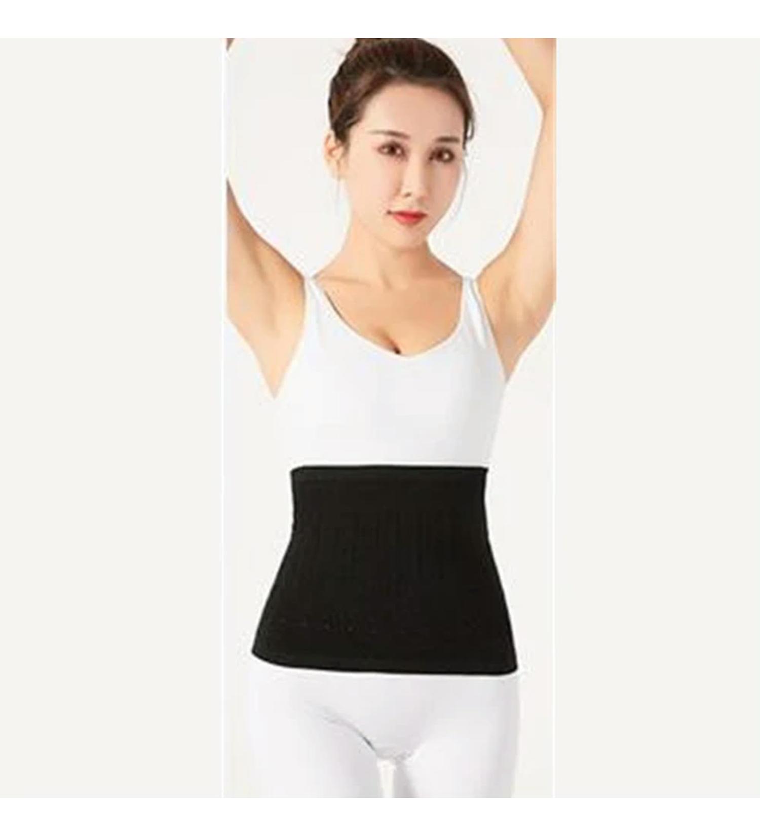 RUNSIBA Soft Warm Knit Compression Waistband Back Brace Lumbar Support Wrap Slim Waist Trimmer black L - Buy Online on GoSupps.com