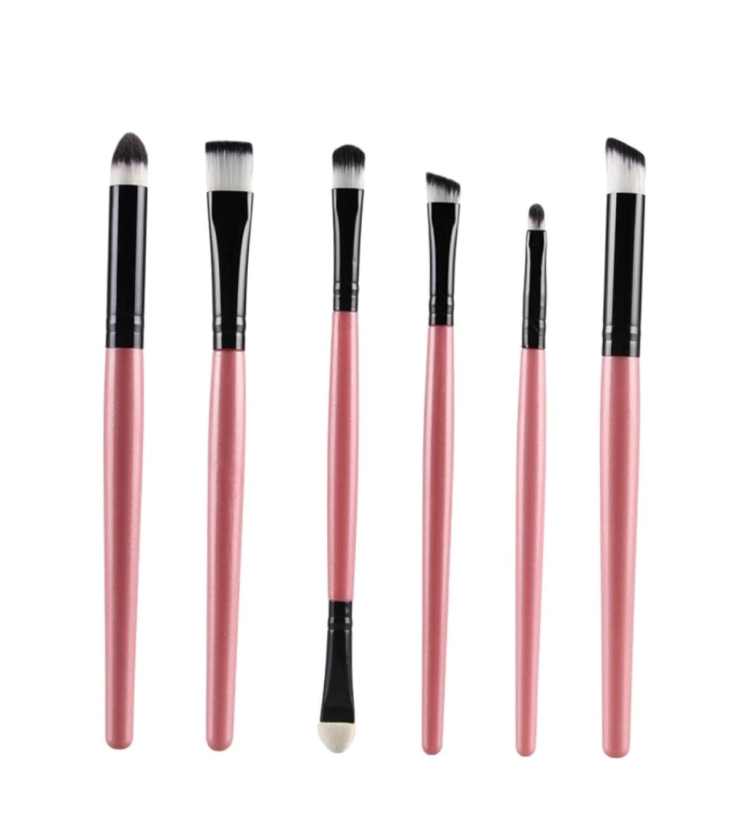 Professional 6PC Eyeliner & Eyebrow Brush Set - Portable Eye Shadow & Powder Brushes for Flawless Makeup - Buy Online on GoSupps.com