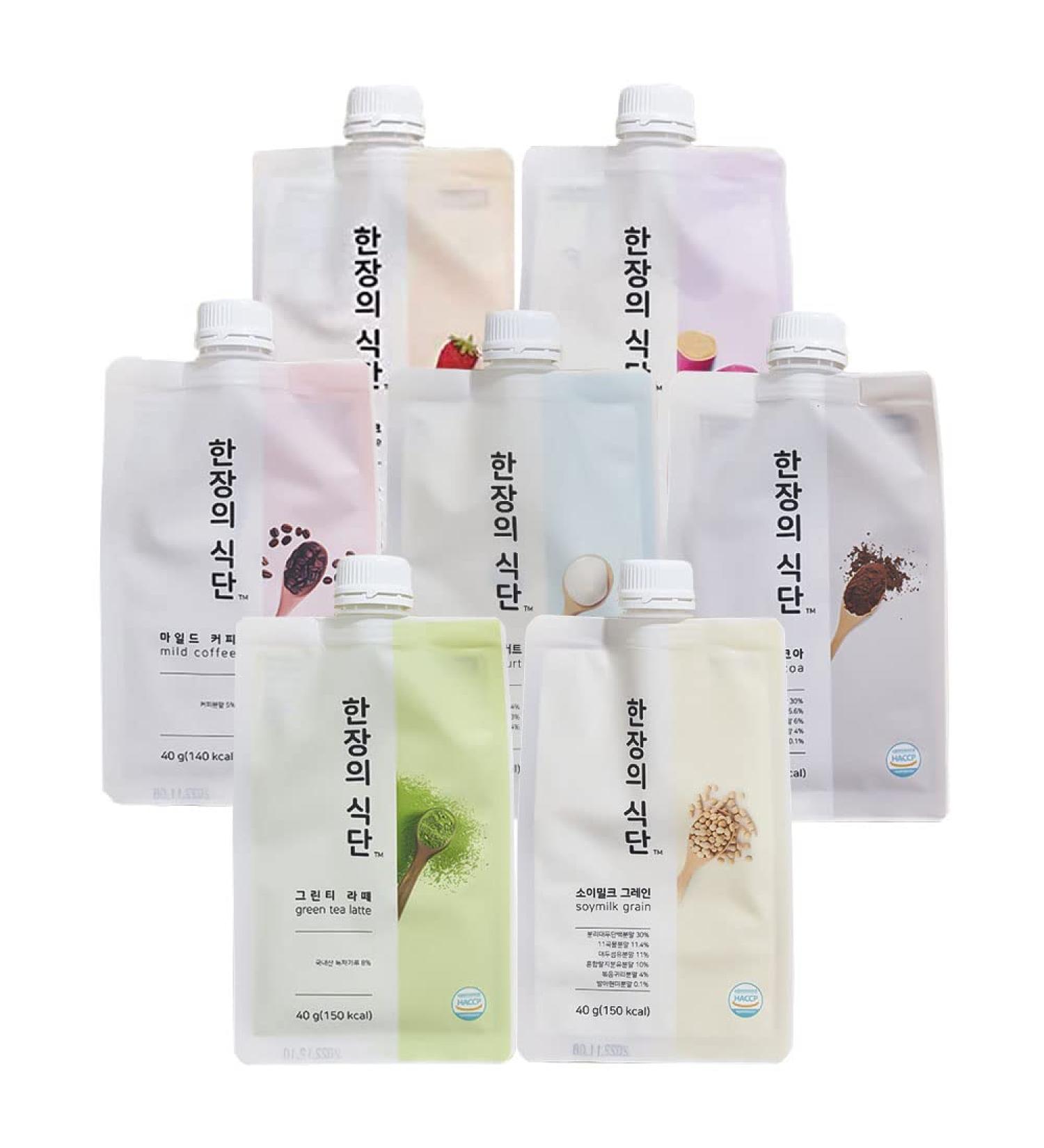 On-the-Go Meal Replacement Powder 1.41oz 40g x 5 Pouches - Korean All-in-One Healthy Protein Shake Breakfast Simple Meal [? ] (7 Pack of Each Flavor)