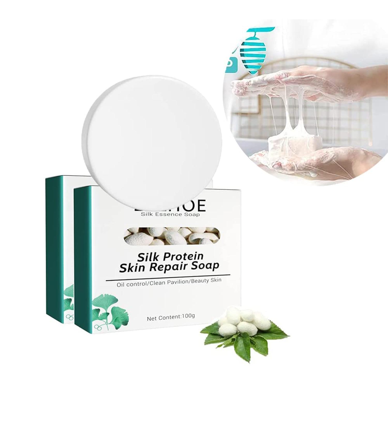 Hairline Silk Protein Skin Repair Soap - Whitening & Exfoliating (2Pcs) - Buy Online on GoSupps.com