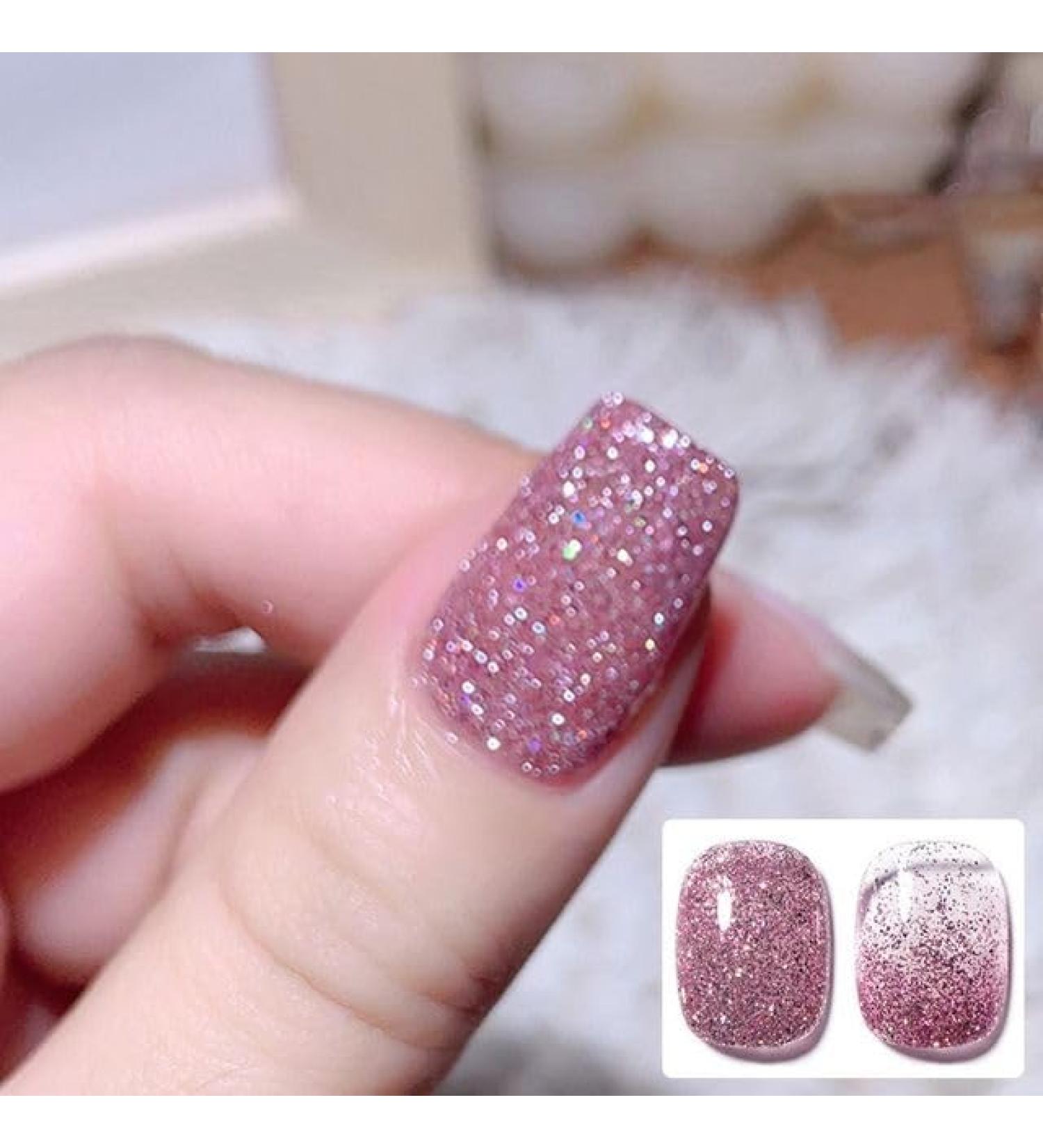 10ml UV Nail Art Gel Soak Off Gel Varnish Lacquer Broken Diamond Phototherapy Glue Glitter Gel Nail Polish Gel - (Color: 1) - Buy Online on GoSupps.com