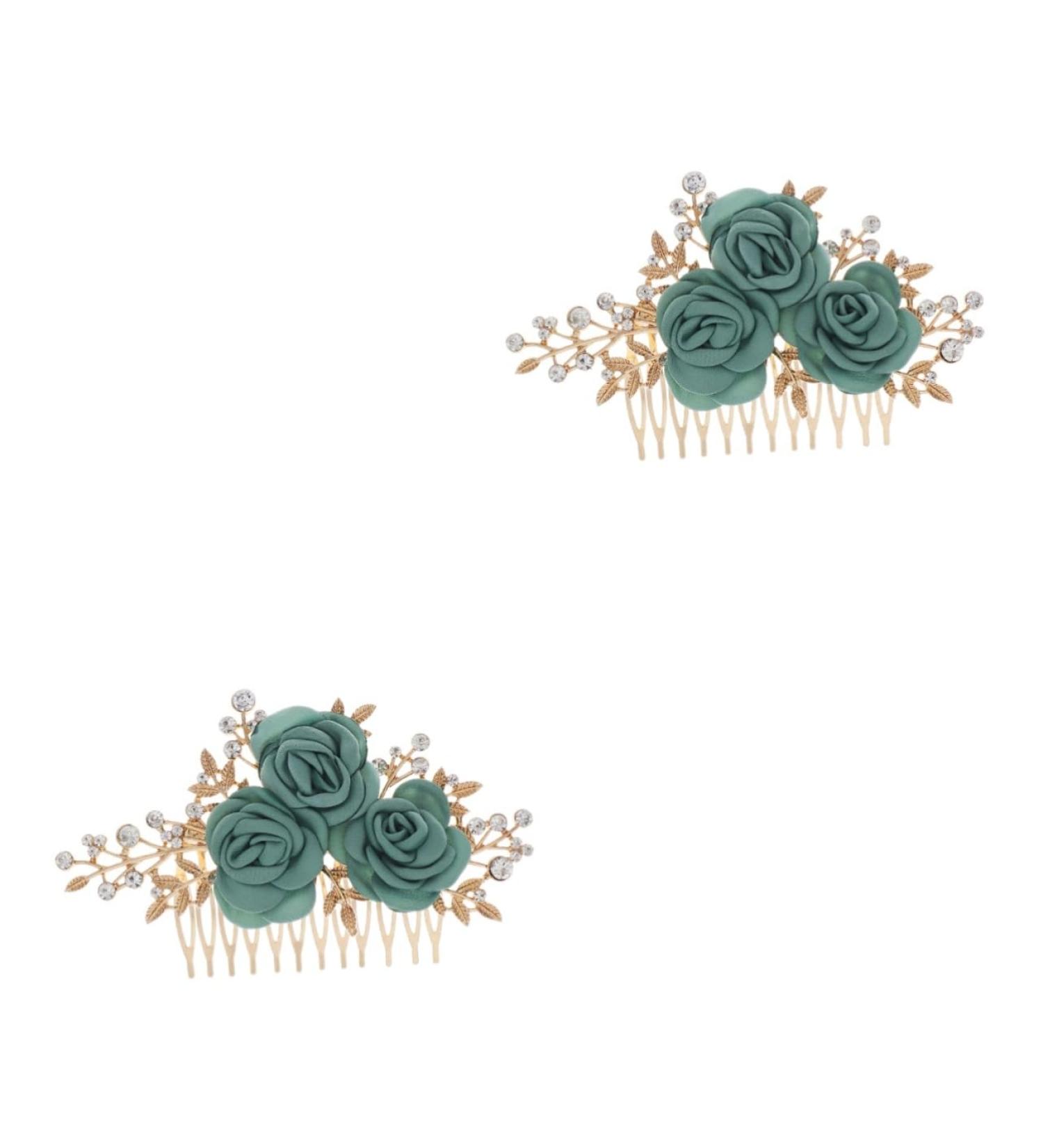 FRCOLOR Comb Rose side comb wedding bridal headpieces tiaras for girls big combs for women rhinestone barrettes for women headpiece for bride wedding headpiece bow tie alloy hair Wedding - Buy Online on GoSupps.com