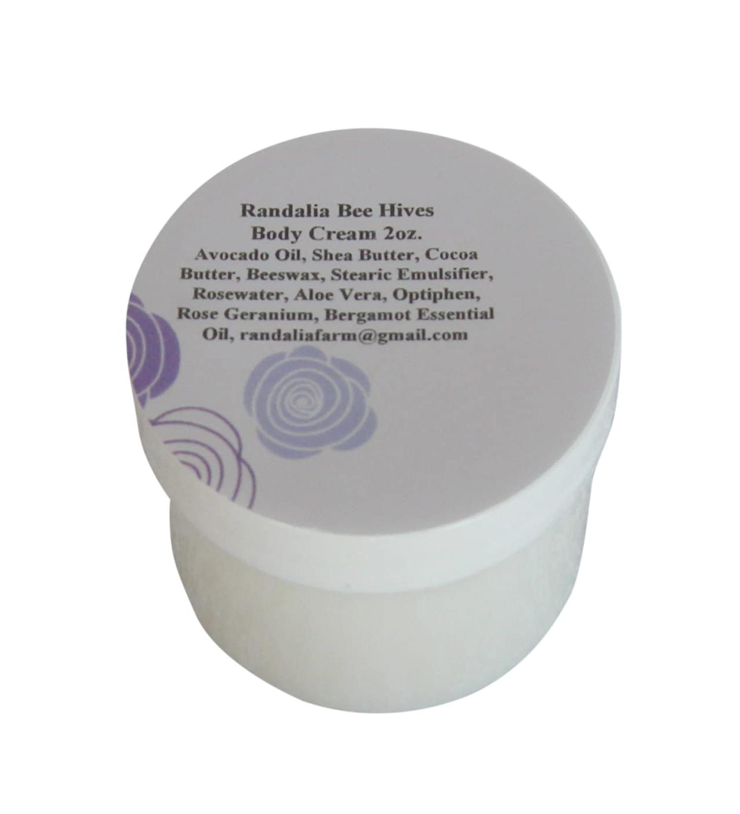 Randalia Bee Hives Avocado Oil Rosewater Rose Geranium Bergamot Body Cream