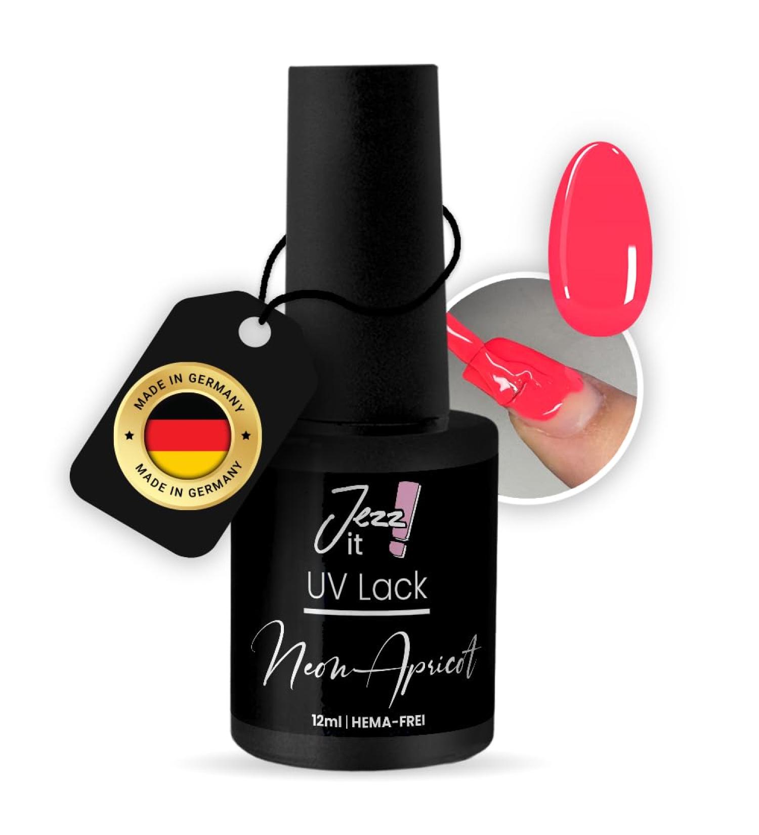 Buy Jezz It! Premium UV Nail Polish - Neon Apricot for Allergy Sufferers | Long-lasting Gel Polish | UV & LED Compatible | Made in Germany - Buy Online on GoSupps.com