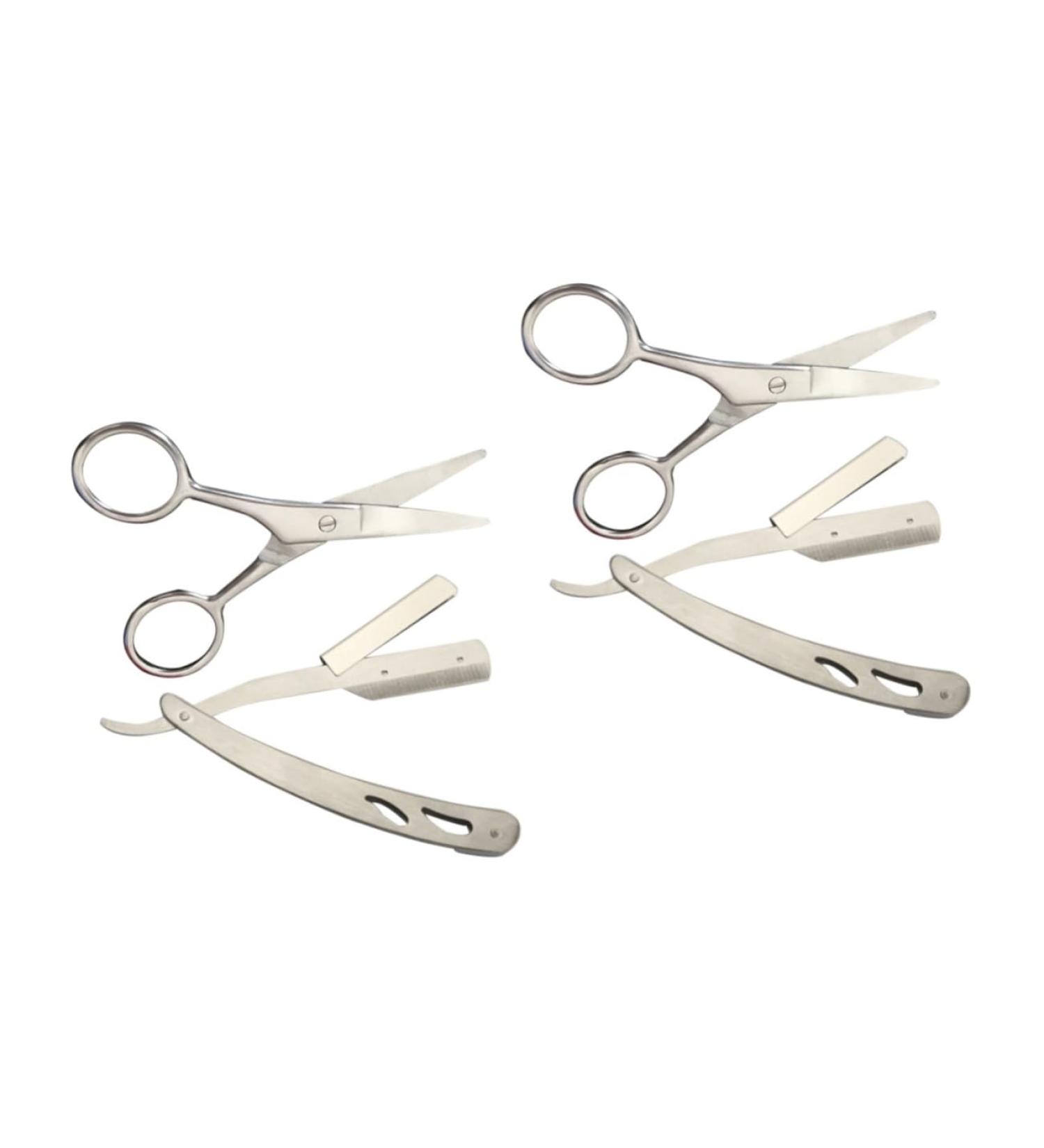Beaupretty 4-Piece Stainless Steel Mustache & Eyebrow Razor Set - Space-Saving Short Hair Grooming for Men - Buy Online on GoSupps.com