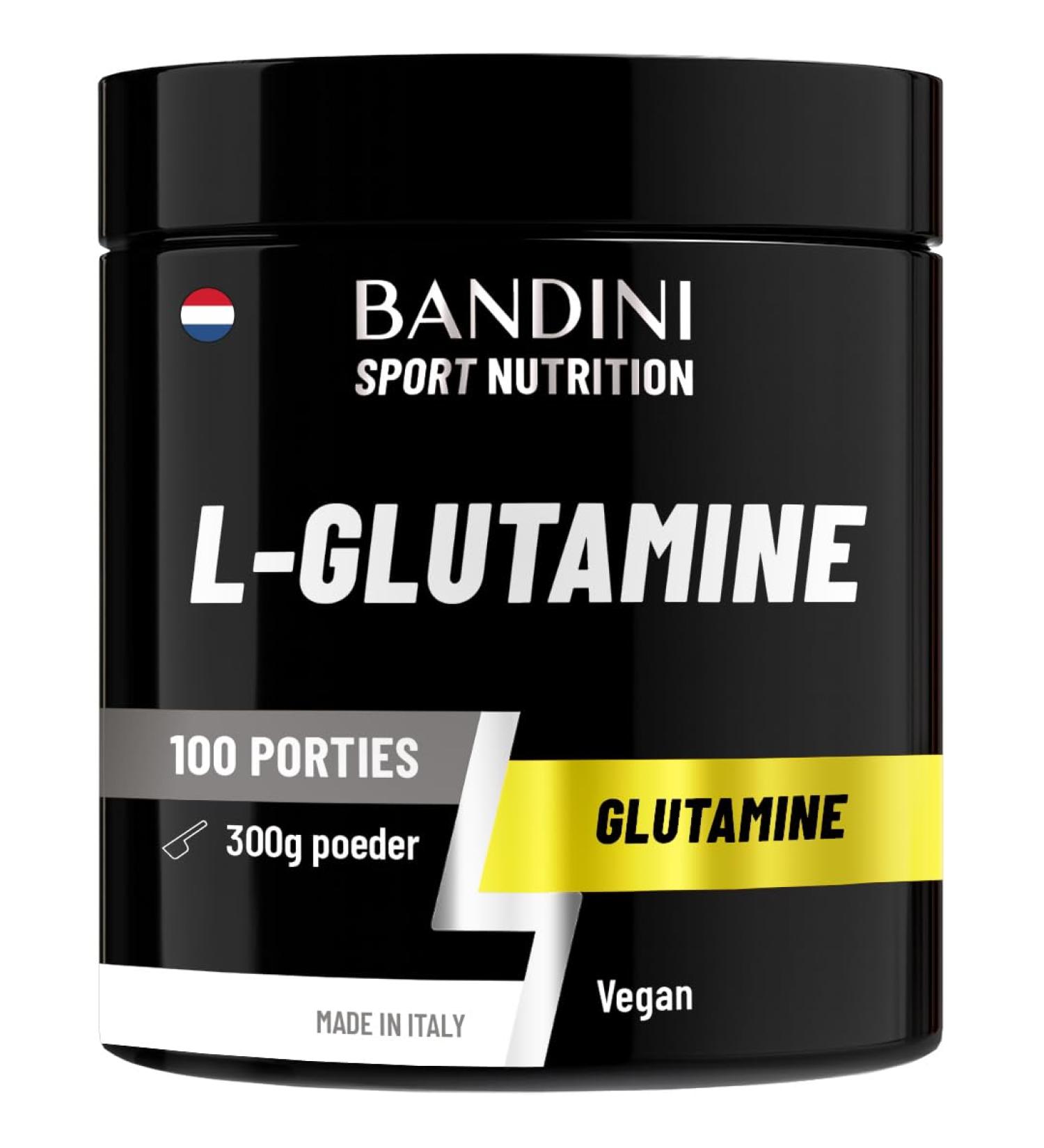 Bandini Pure LGlutamine Powder Amino Acid useful for intense training and for muscle mass and strength 100 Vegan Glutamine POWDER Gym and Training 300g Packaging - Buy Online on GoSupps.com
