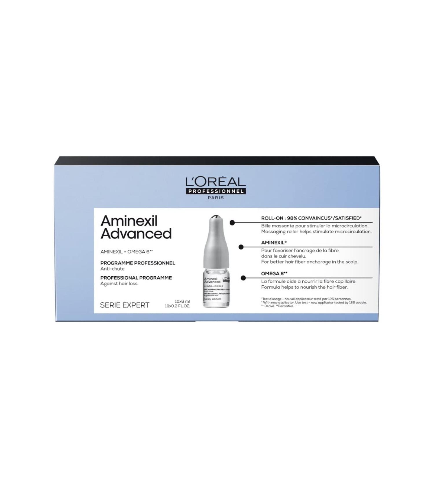 L'Or al Professionnel Aminexil Advanced Scalp Serum for Hair Loss - 10 x 6ml | Omega-6 Enriched Formula - Fast International Shipping - Buy Online on GoSupps.com